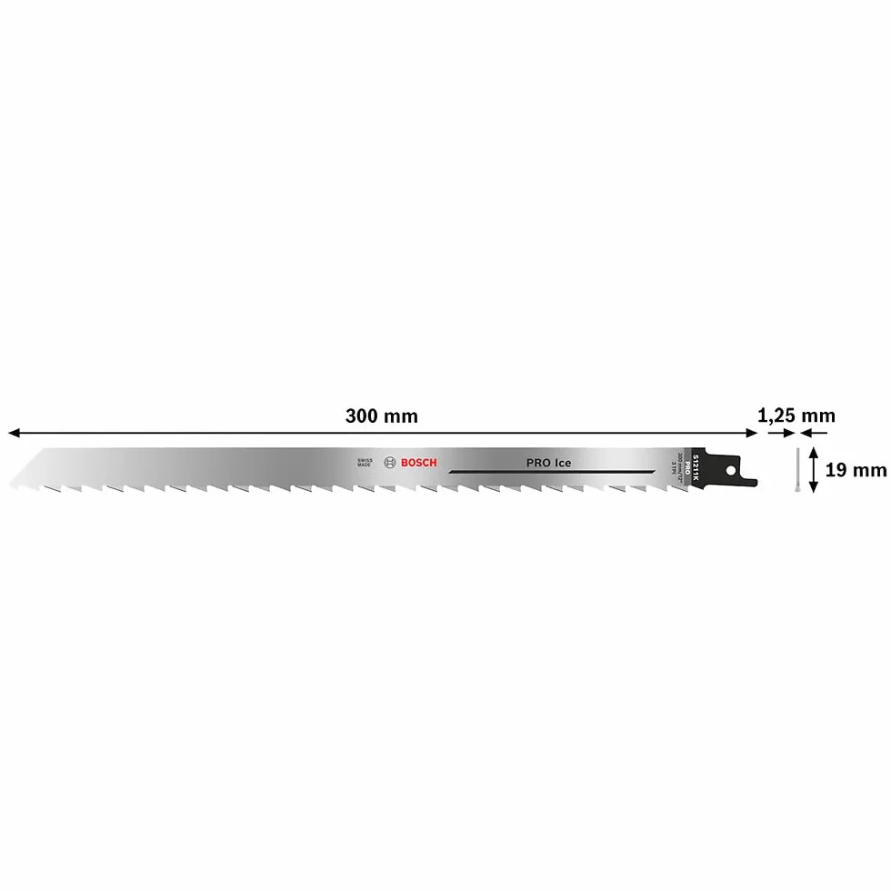 Bosch 5x Brzeszczot do piły szablastej PRO Ice S1211K (do Lód, Lód, Długość 300 mm, Professional Akcesoria Piła szablasta)