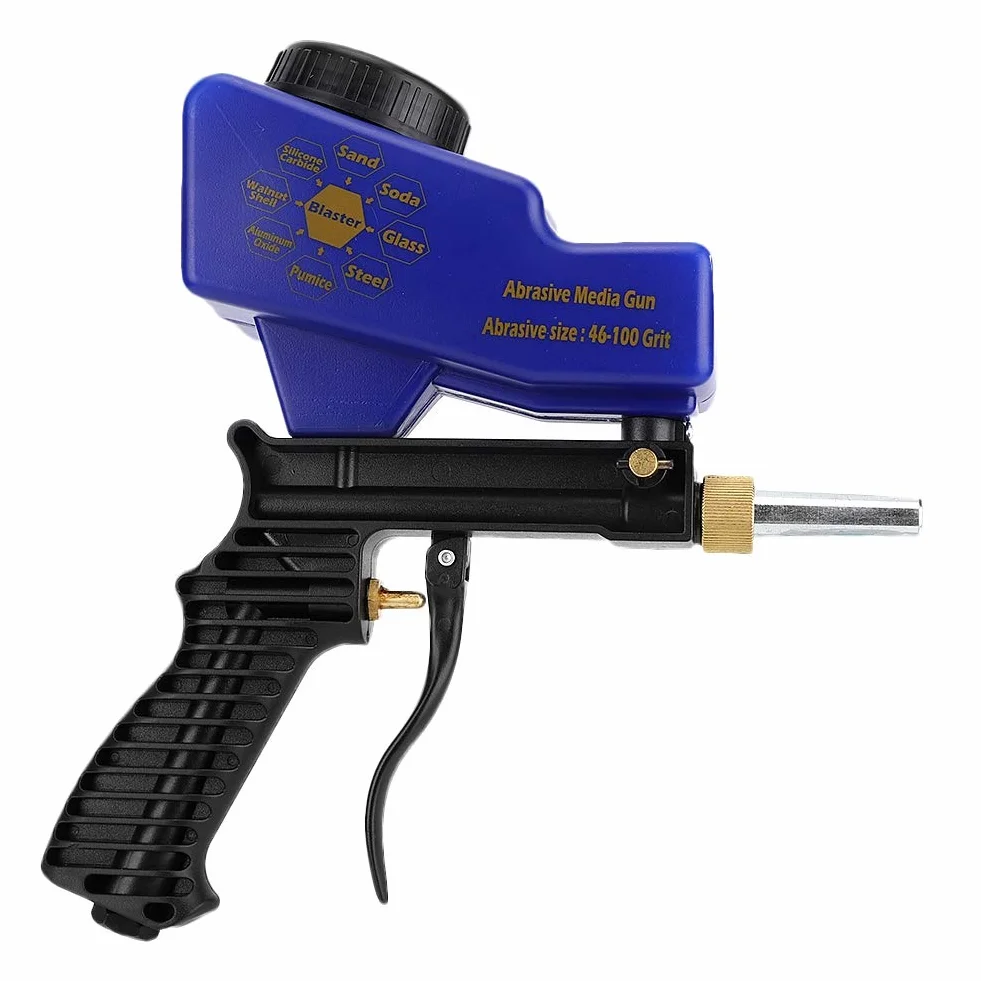 ANGGREK Przenośny Pistolet do Piaskowania Grawitacyjnego, Lekka Piaskarka Antypneumatyczna z Regulowanym Natężeniem Przepływu do Czyszczenia Metalu