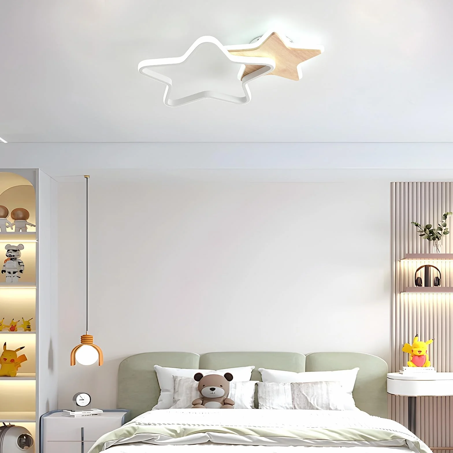 Lampa sufitowa LED, lampa sufitowa 26 W, do pokoju dziecięcego, oświetlenie do sypialni 40 cm ze ściemnianiem i pilotem zdalnego sterowania