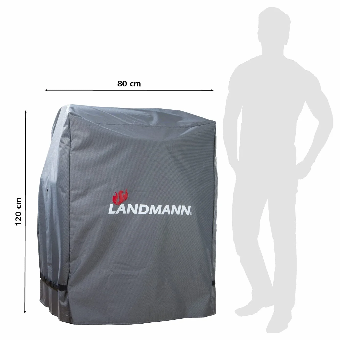 LANDMANN Pokrowiec ochronny na grilla wodoszczelny odporny na UV M szary 60 x 80 cm