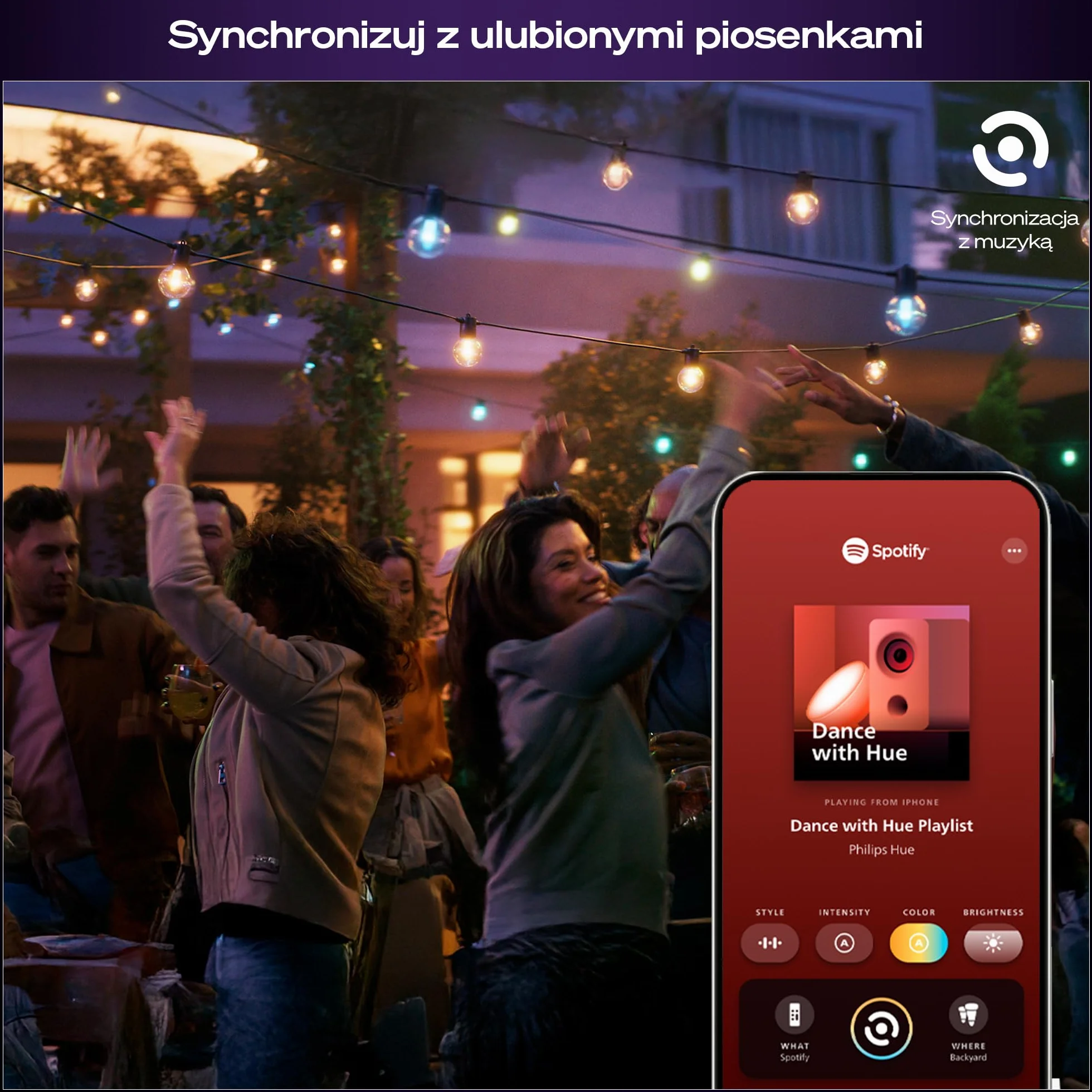 Philips Hue Festavia Globe Oświetlenie Zewnętrzne 7M 10 Żarówek Ściemniane Kompatybilne z Alexa Google Assistant Apple Home