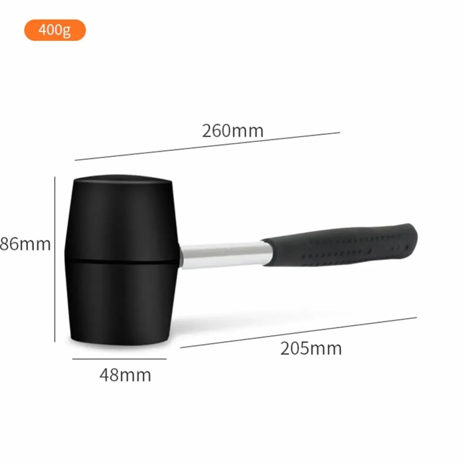 Wielofunkcyjny młotek gumowy 300g 400g 500g 750g 1000g do płytek podłogowych, marmuru, specjalny domu, ścięgien wołowych(400g)