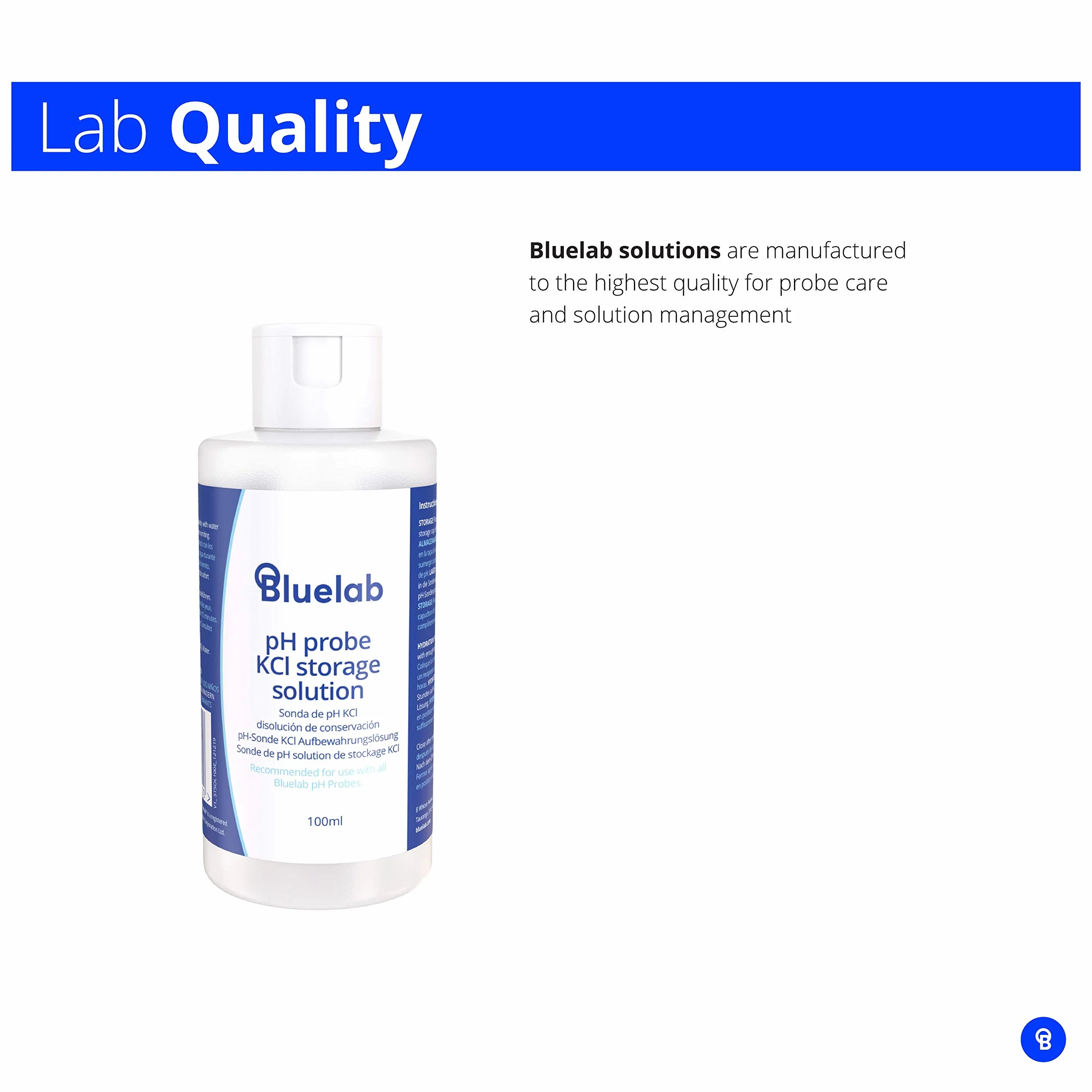 Bluelab STSOL100 KCL roztwór do przechowywania sond pH, 100 ml