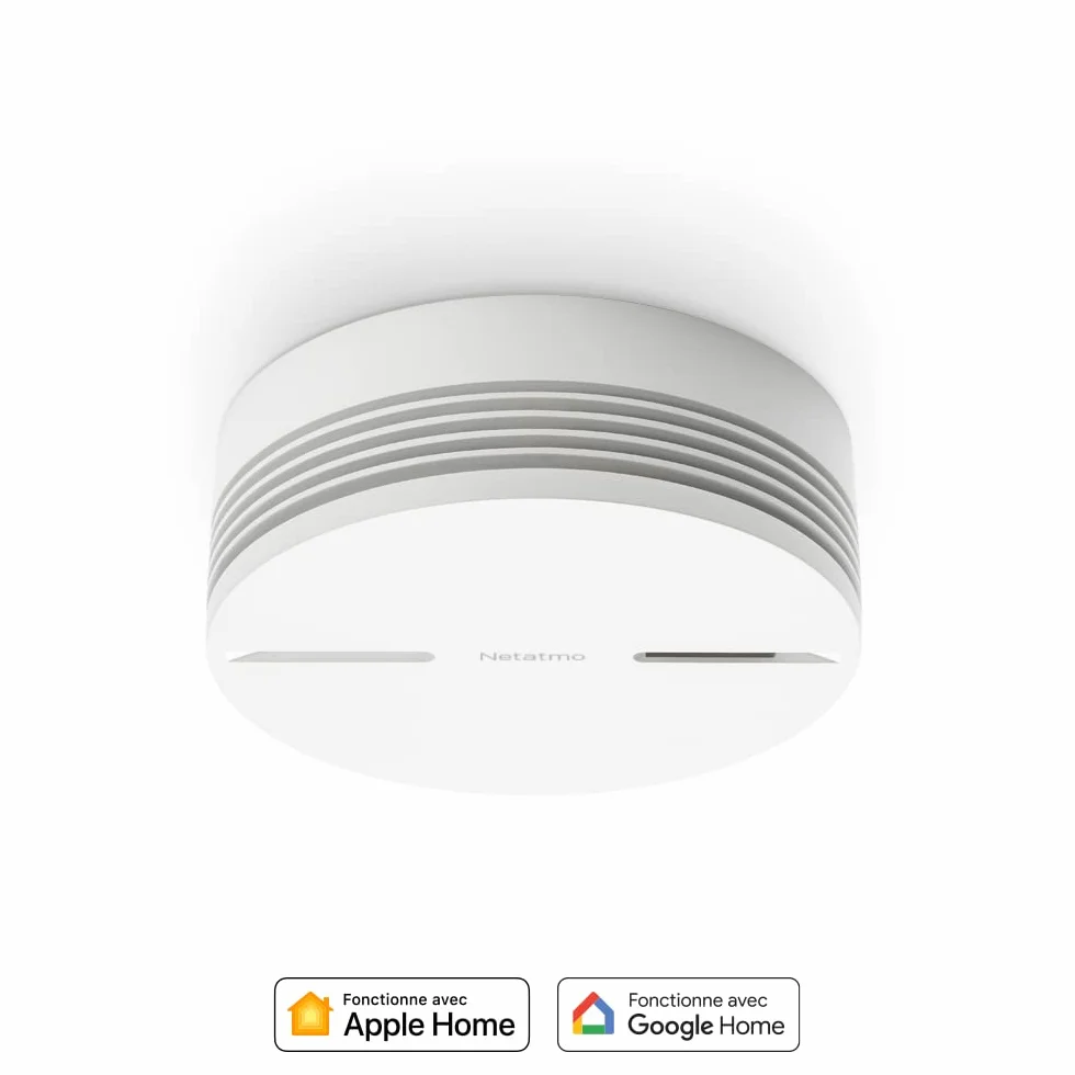 Netatmo Inteligentny czujnik dymu 10 lat baterii alarm pożarowy EN14604 biały