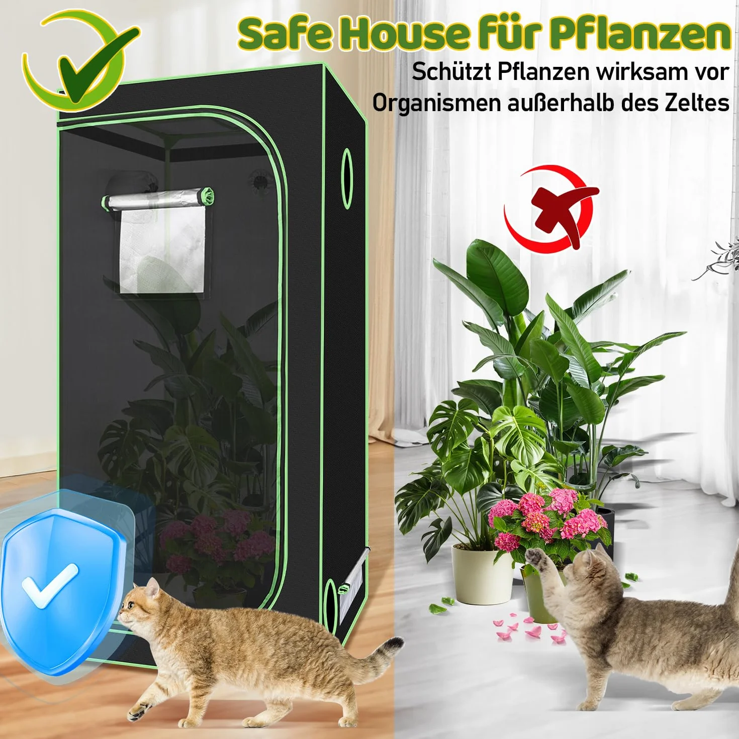 Sonnewelt Namiot do uprawy 600D Oxford Grow Box 100x100x200 cm wodoszczelna szklarnia