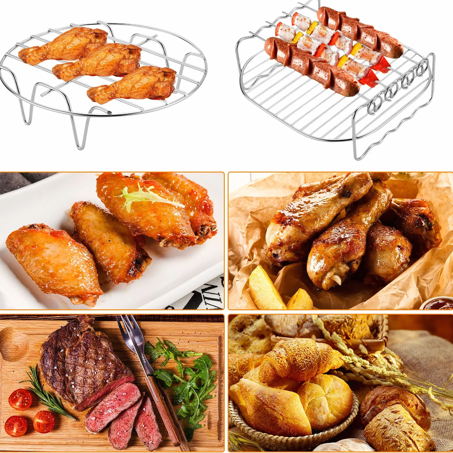 Akcesoria do frytkownicy powietrznej Airfryer ze stali nierdzewnej 304, grill tostowy