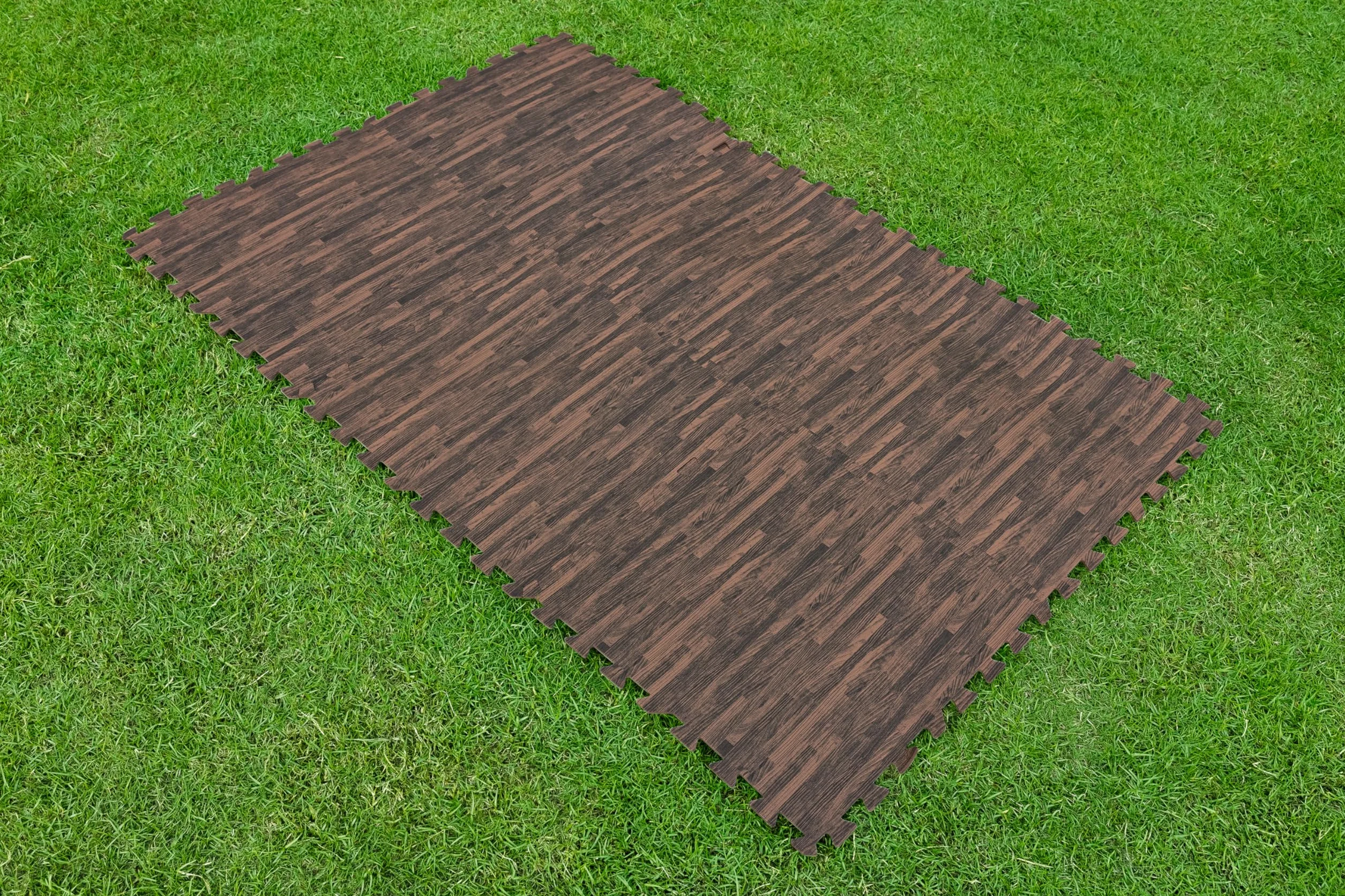 Bestway Płytki ochronne basenowe zestaw 12 sztuk 50 x 50 cm wygląd drewna palisandr