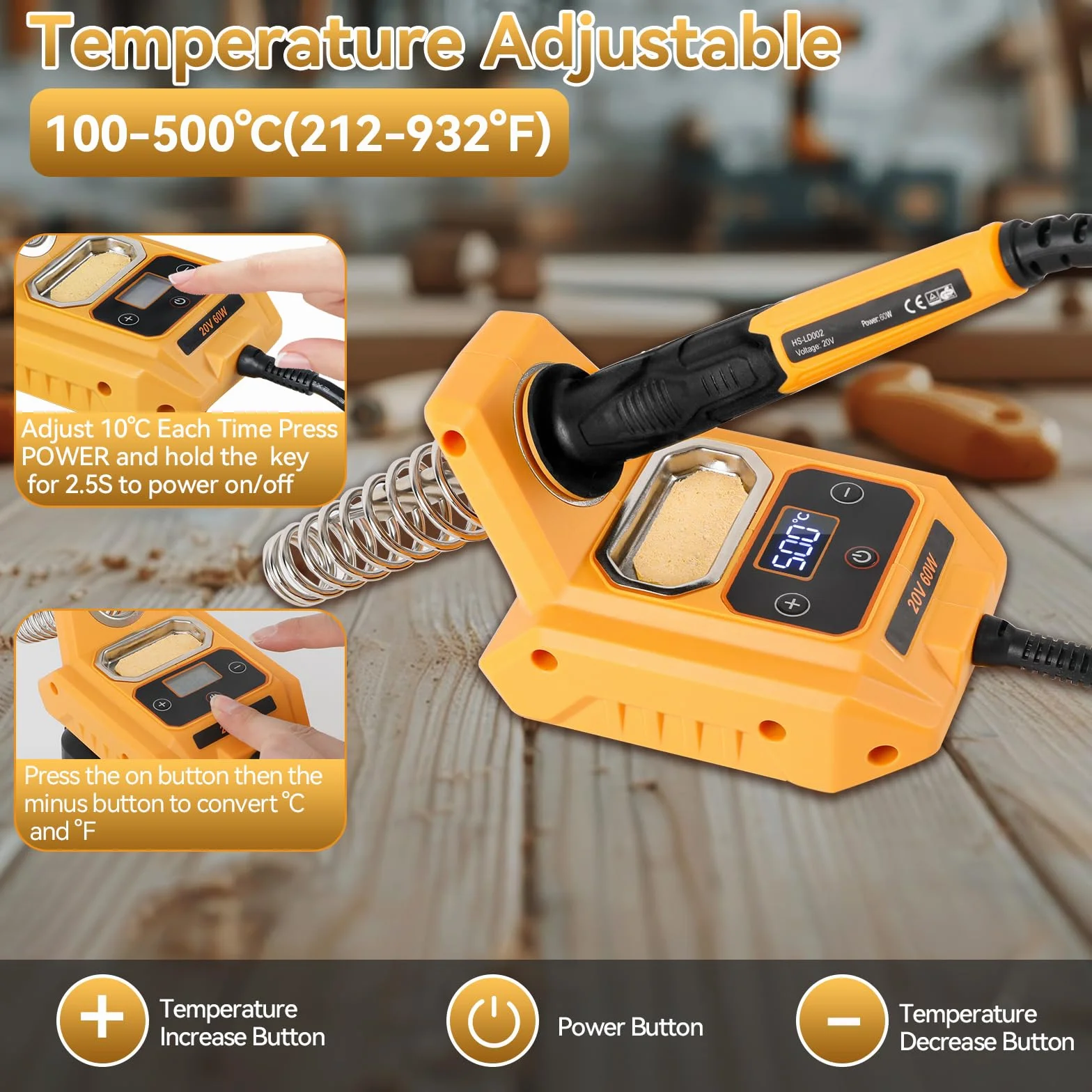 Zestaw lutownicy akumulatorowej, lutownica bezprzewodowa kompatybilna z Dewalt 18V/20V, bardzo szybkie nagrzewanie temperatury, z 5 końcówkami lutowniczymi do majsterkowania, naprawy
