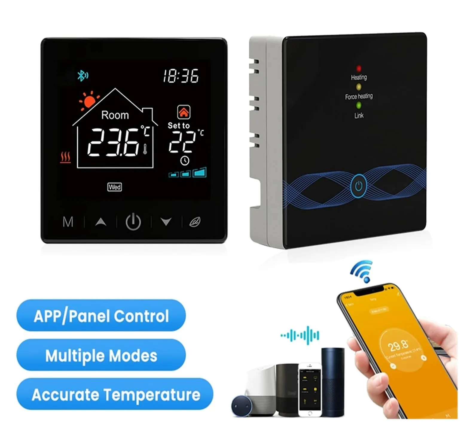 Termostat cyfrowy, Bezprzewodowy programowalny cyfrowy intelintny termostat Tuya Wi-Fi regulator temperatury kotła gazowego do sterowania ogrzewaniem w domu, dla temperatury w pomieszczeniu kontrolny