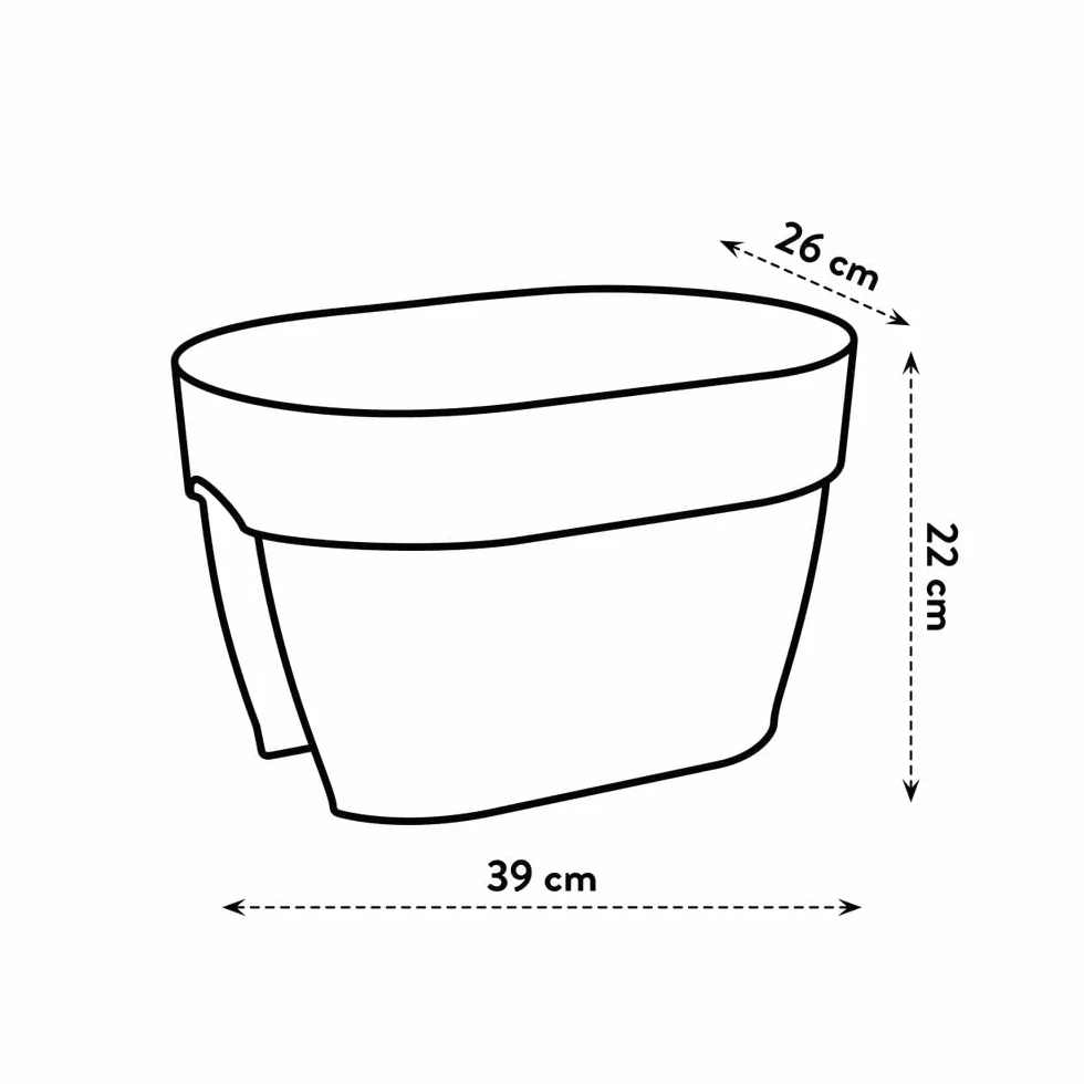 Elho Vibia Campana Flower Bridge 40 - Sadzarka na balkon i na zewnątrz - Ø 39,0 x wys. 22,0 cm - biały/jedwabny biały