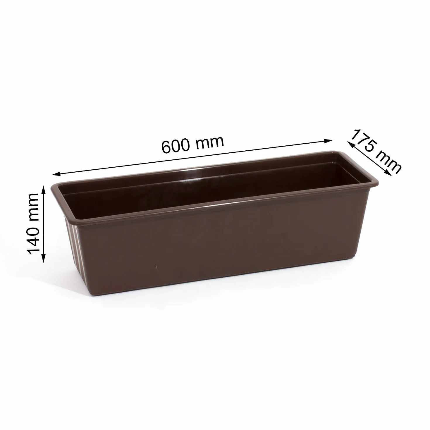Prosperplast Zestaw doniczki balkonowej z podstawką 60 cm ciemnobrązowy