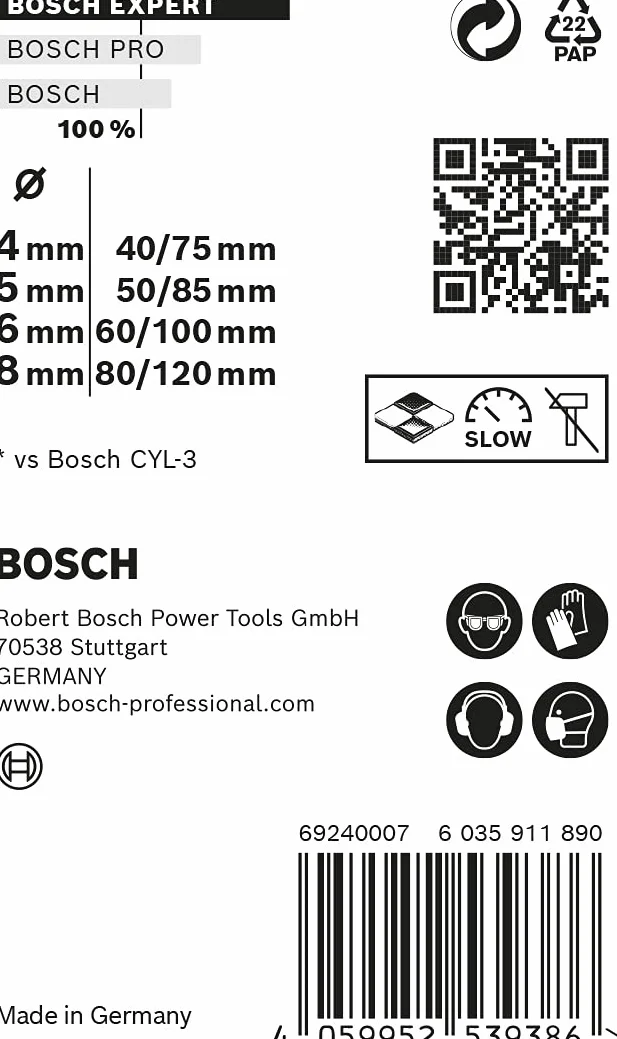 Bosch 4x Zestawy wierteł wielozadaniowych EXPERT CYL-9 MultiConstruction (do Beton, Miękkie płytki, Ø 4-8 mm, Professional Akcesoria Wiertarki/wkrętarki udarowe, Wiertarki/Wkrętarki)