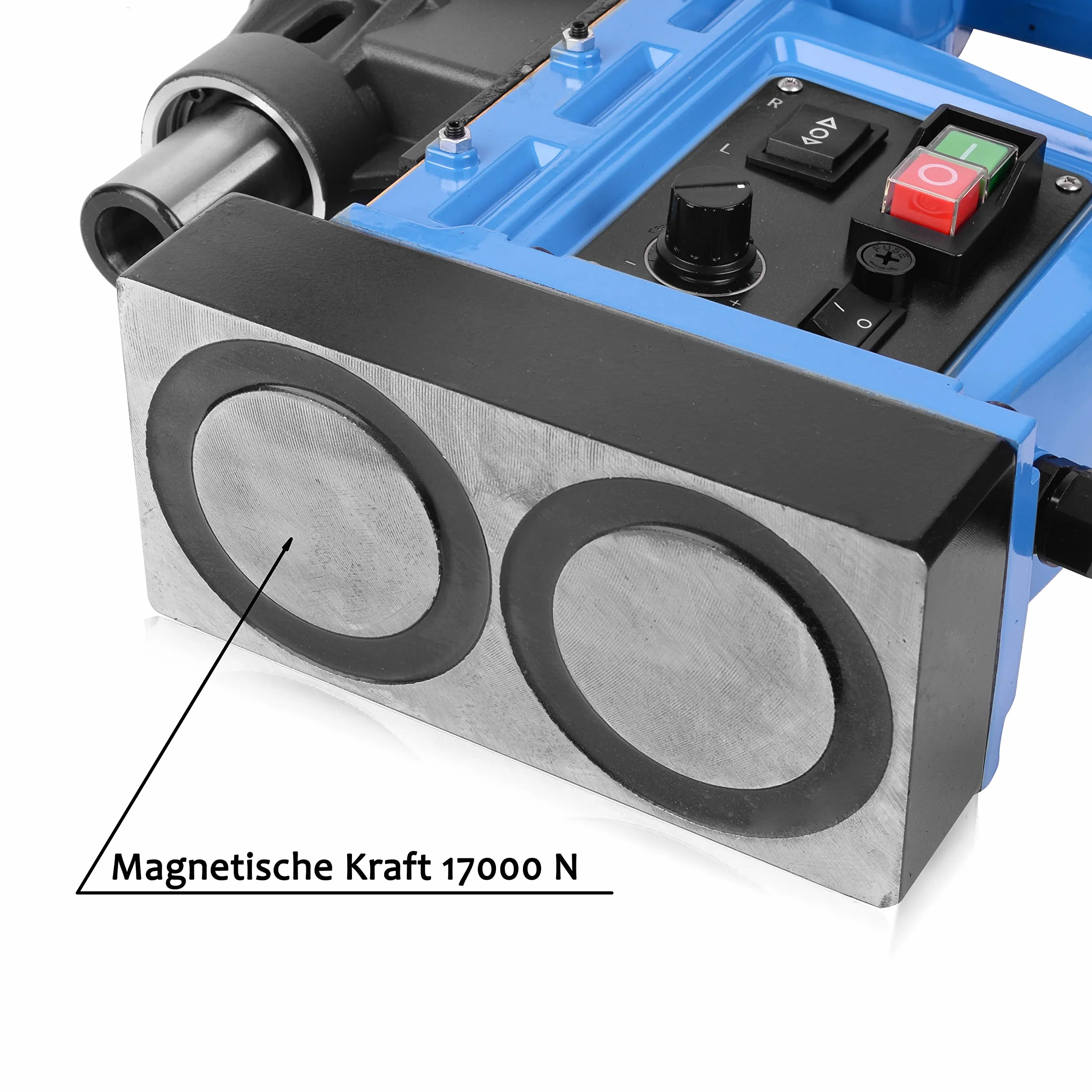 STAKO Wiertarka Magnetyczna SCY-2800RE – 2050 W – Ø 80 mm – Siła Magnetyczna 17000 N – 17 kg – Wrzeciono MT3 – Przenośna Magnesówka do Obróbki Metalu i Gwintowania – Zestaw 2