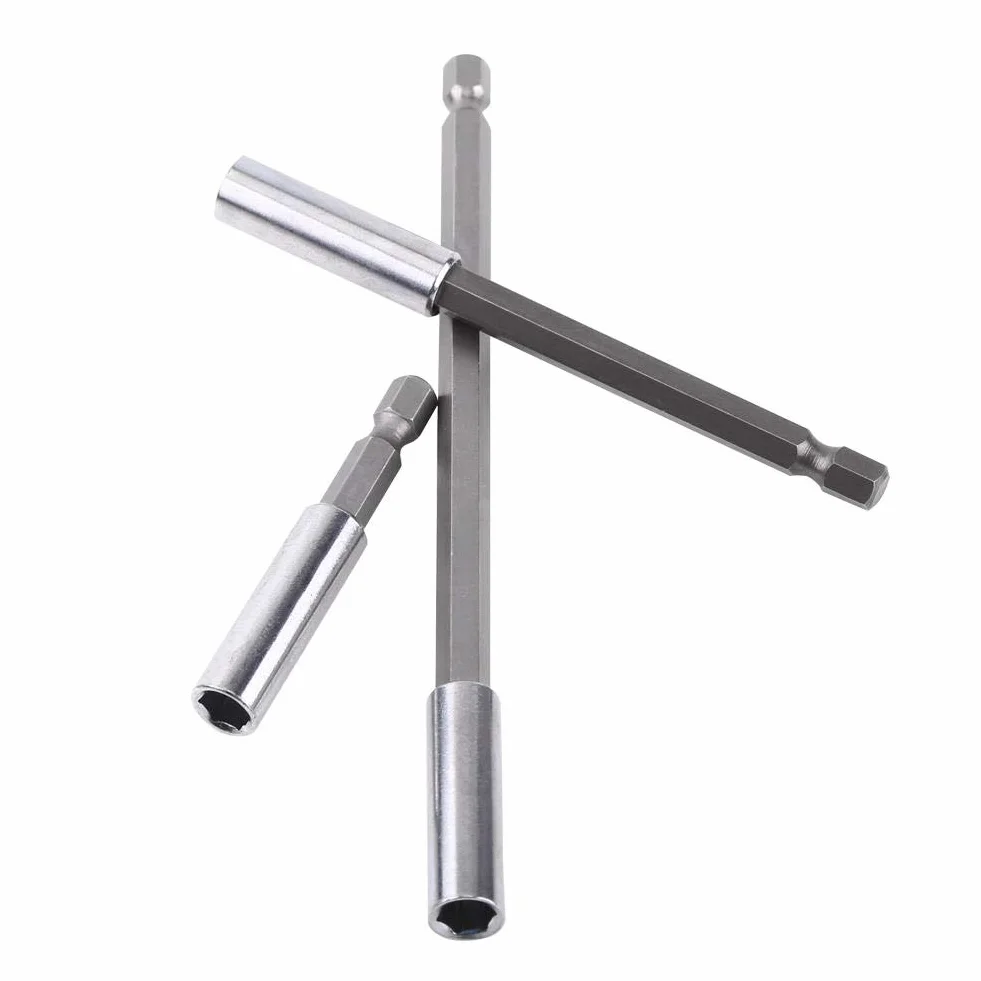 3 x magnetyczny uchwyt do bitów, 6 cm/10 cm/15 cm, zestaw przedłużający wiertło sześciokątne 1/4", uchwyt do bitów sześciokątnych