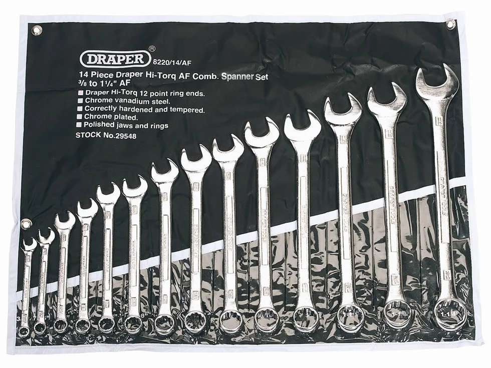 Draper 29548 Hi-Torq SW 14-częściowy zestaw kluczy płasko-oczkowych