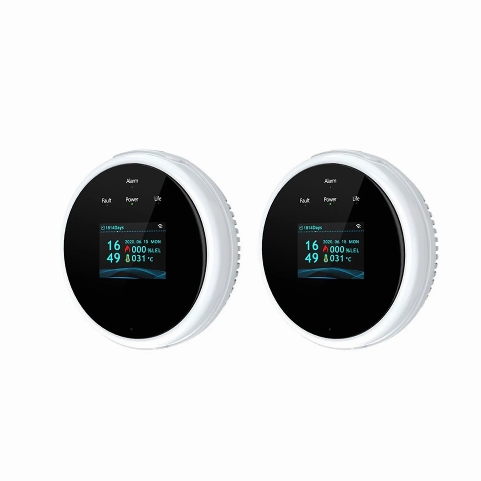 System alarmowy w domu, Inteligentny Alarm Gaz LPG Wyciek Temperatura Pożaru Ciepło 70DB Detektor Czujnik Ustawienie Sceny Ze Sterownikiem Zaworu(2 PCS)