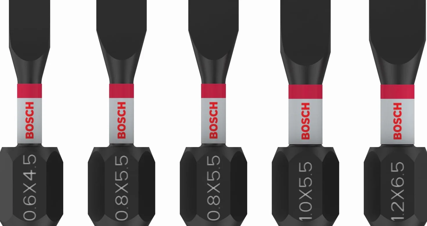 Bosch 5x Bit PRO Slotted Impact (100 x 75 mm, Professional Akcesoria Śrubokręt, Śrubokręt)