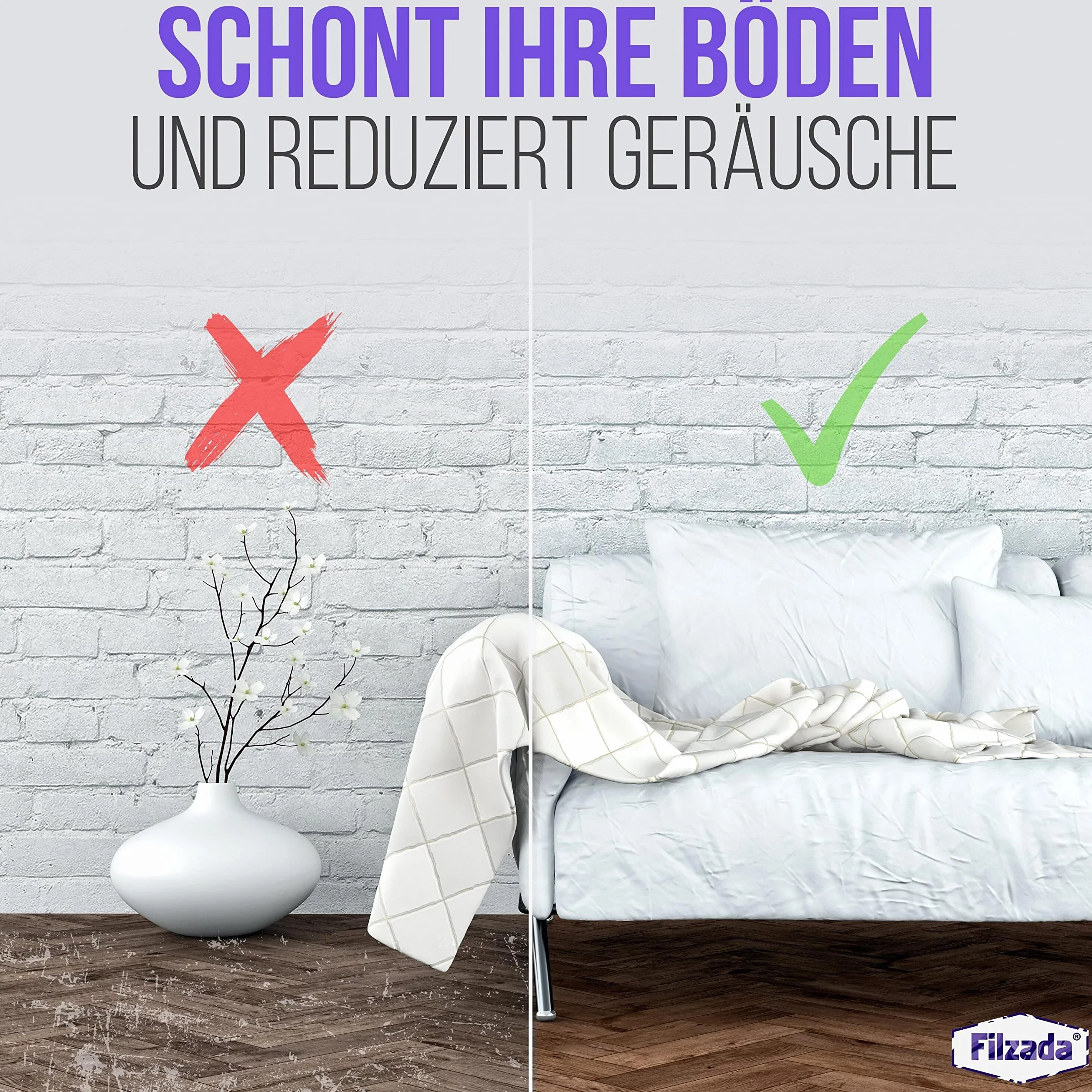 Filzada® 64x filcowe podkładki samoprzylepne - Ø 20 mm (okrągłe) - Brąz - Profesjonalne filcowe podkładki meblowe o idealnej sile klejenia