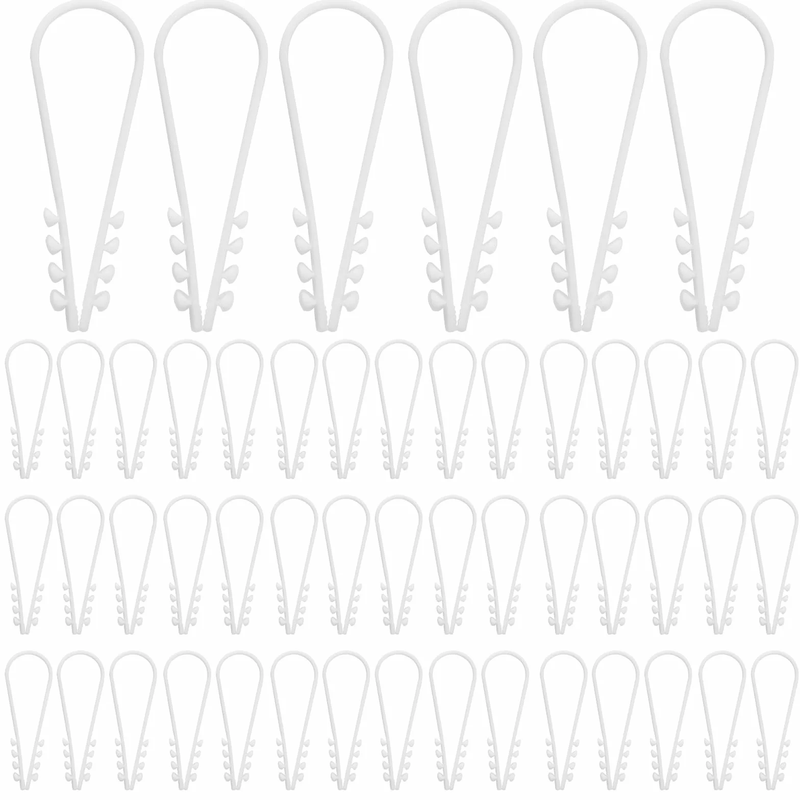 100 sztuk wtykowych szlufek, kołek rozporowych, obejmy kablowe U, nylonowe zaciski do kołków rozporowych, kolor biały, zakres 6-20 mm