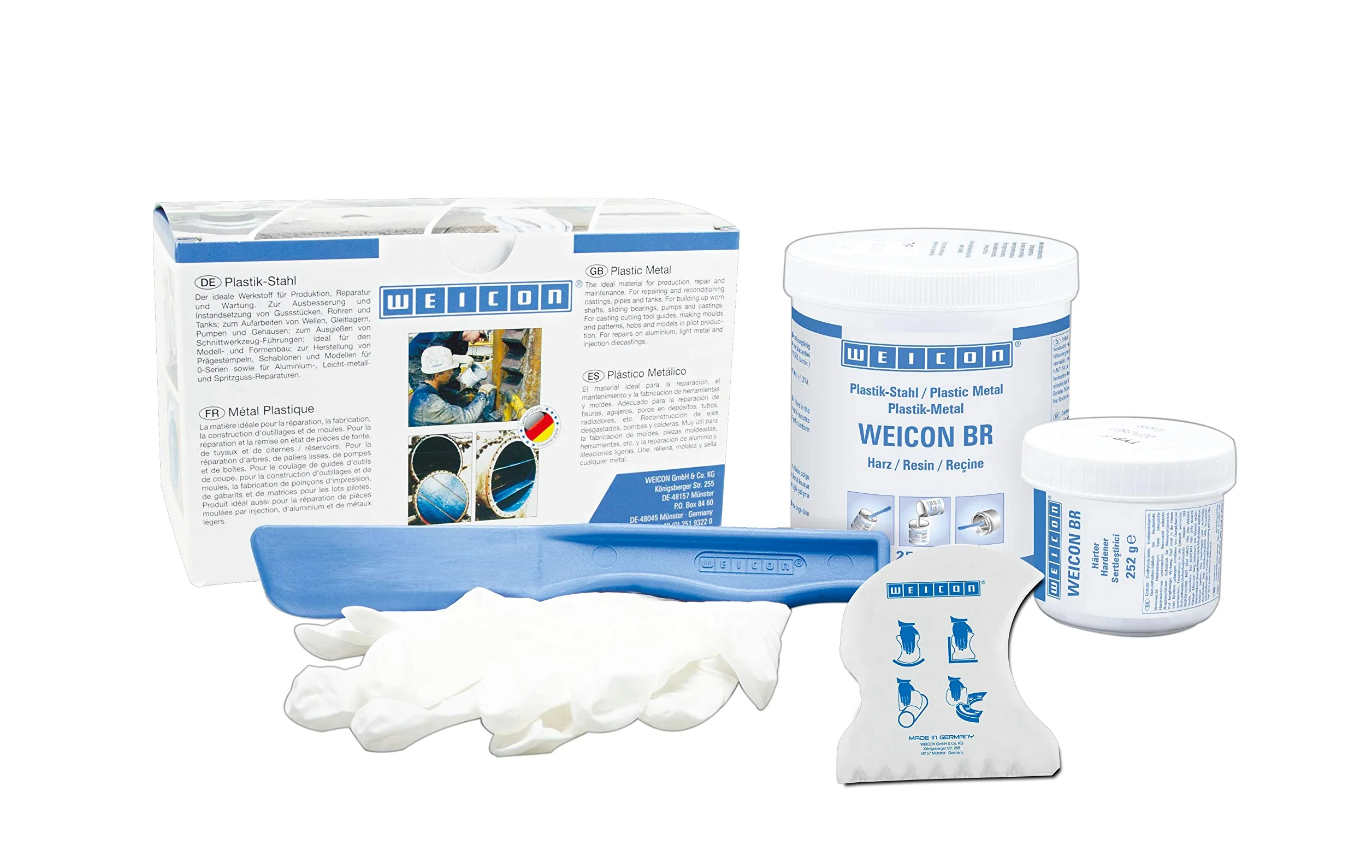 Weicon 10420005 BR żywica epoksydowa plastikowa stal 500 g naprawa części brązu, 500 g