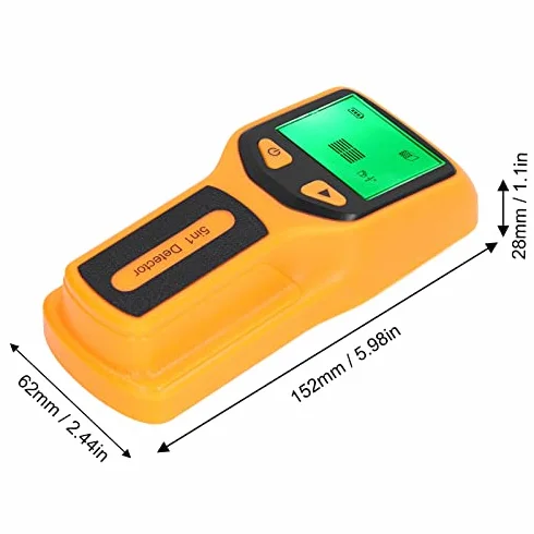 Wyszukiwarka 5 w 1 Skaner ścienny Wyświetlacz LCD Wykrywacz środka krawędzi do wykrywania metali z drutu AC (żółty)