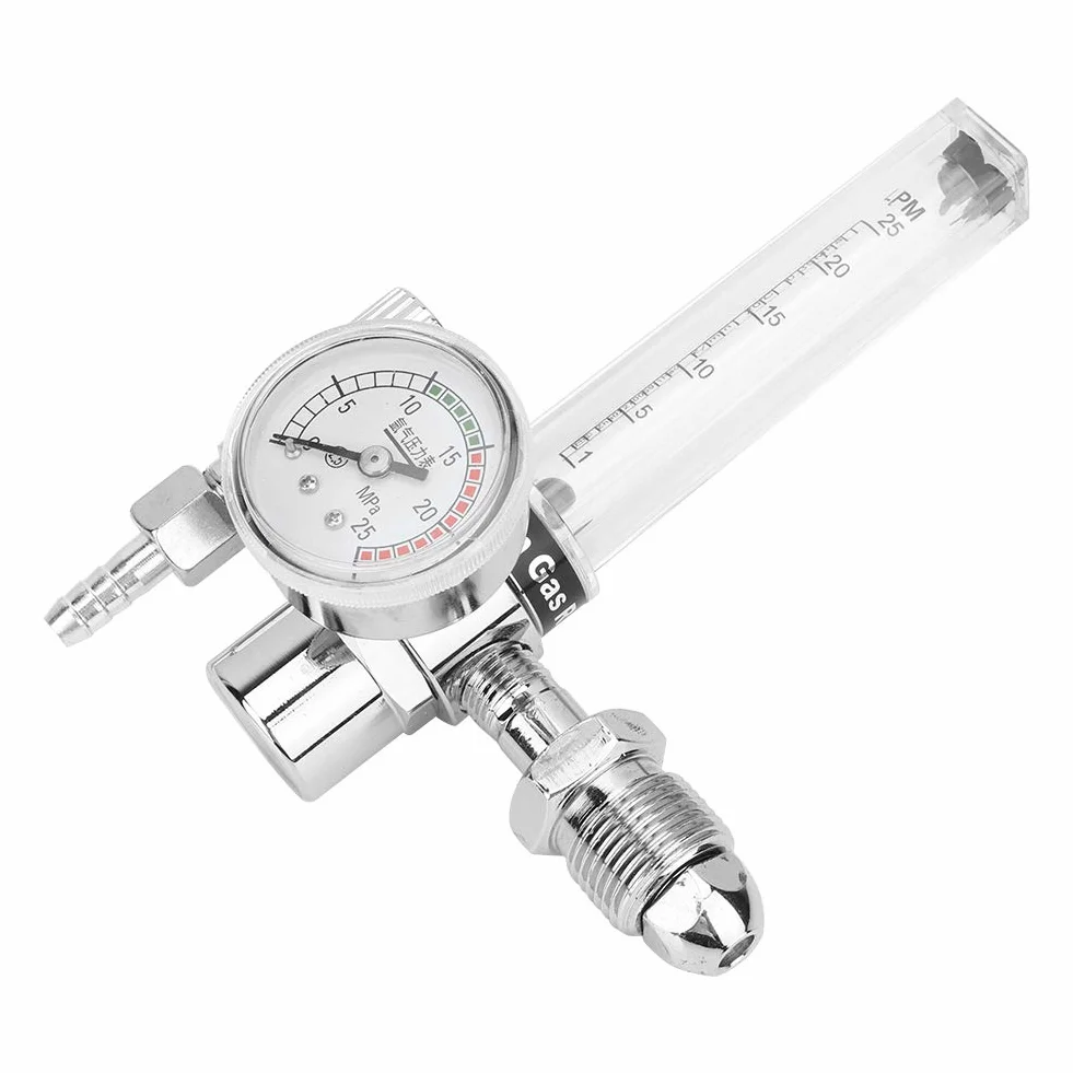 Argongasdruckminderer Argongaszähler mit Manometerausgang Außengewinde G5 / 8-14 Druckminderer (CGA540)