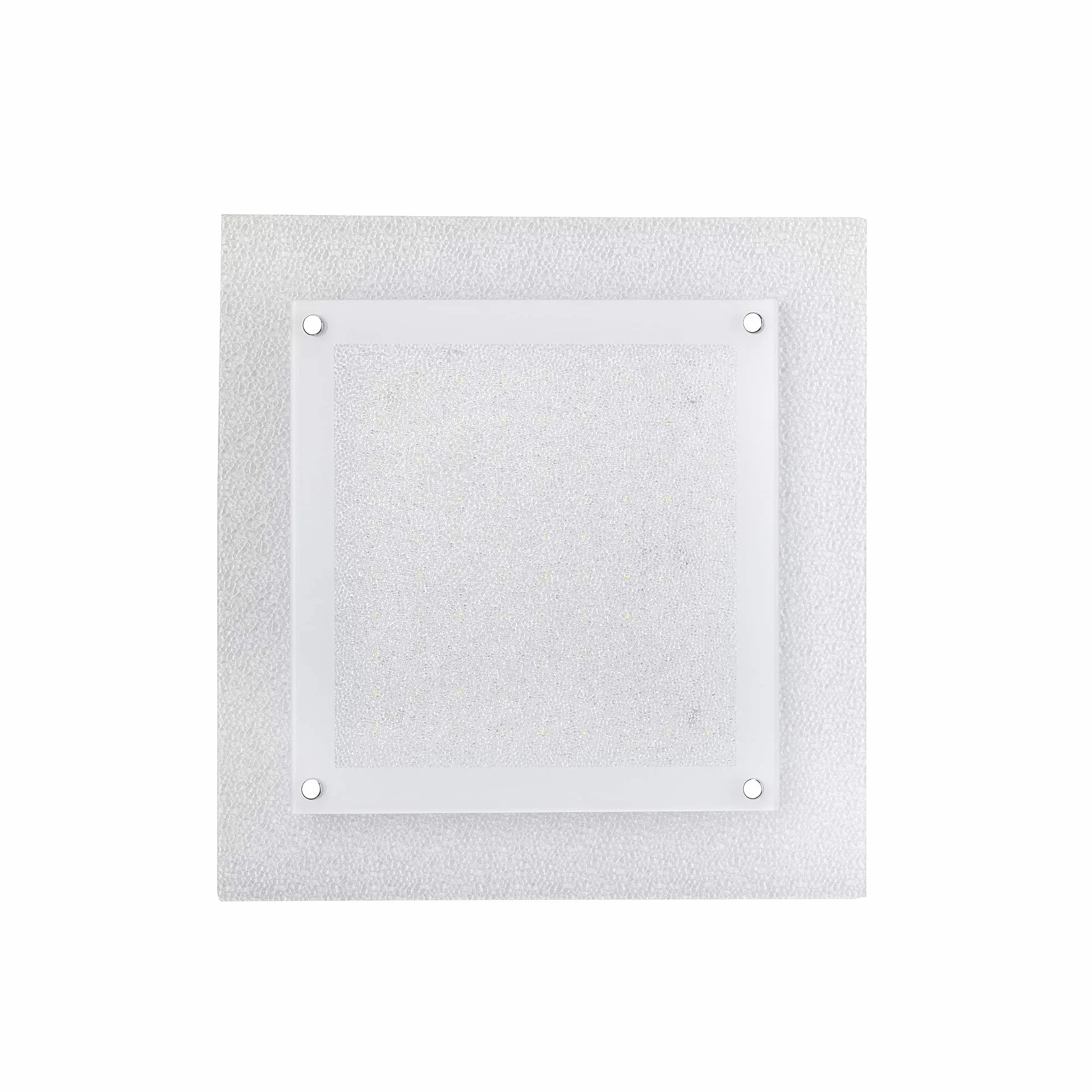 ONLI Nowoczesna lampa sufitowa LED ze zintegrowanym 18 W 4000 K białym szklanym i kryształem 18 W, 34 x 34 cm