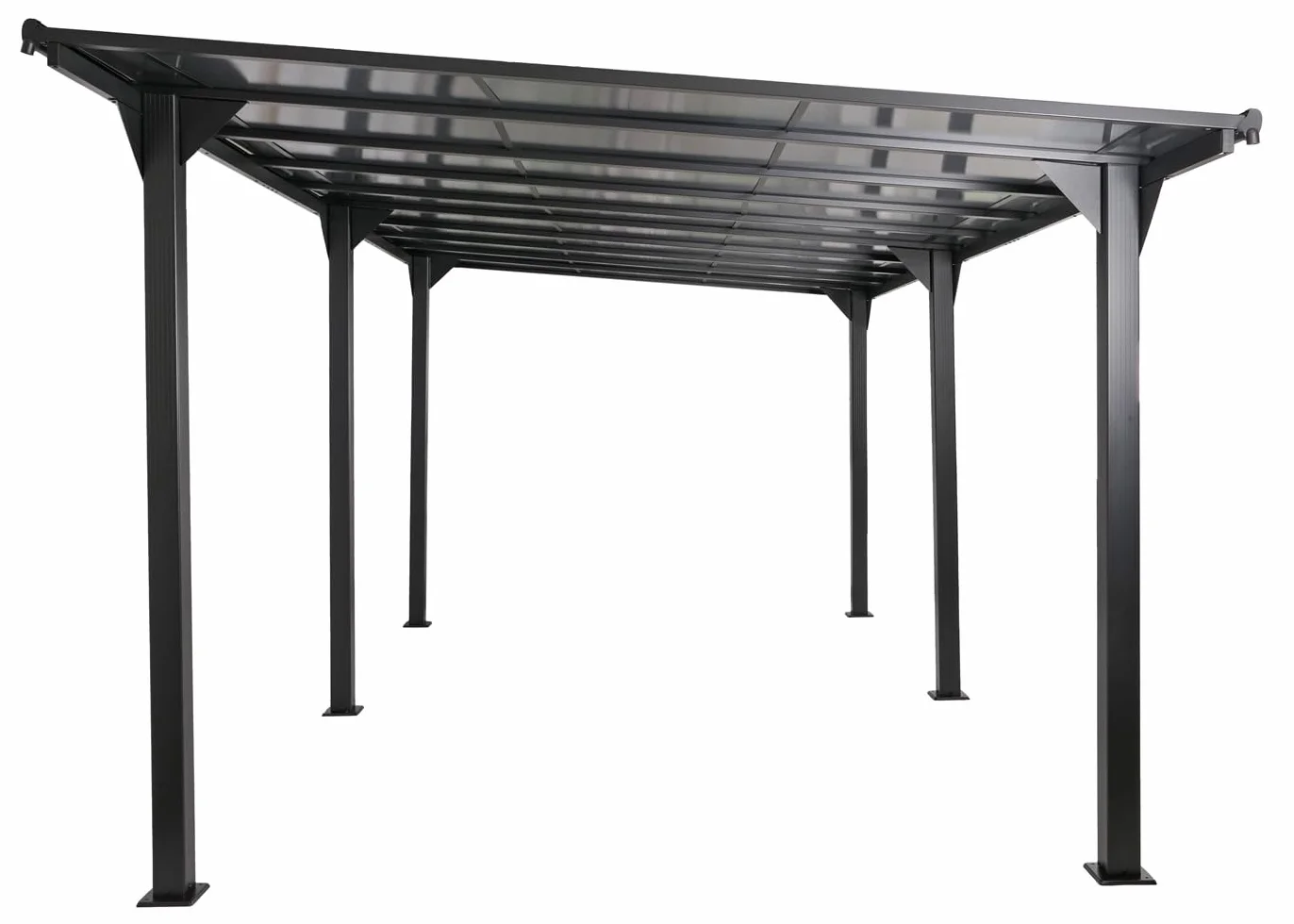 Aluminiowa wiata samochodowa HWC-O23 3x6m antracyt z poliwęglanu