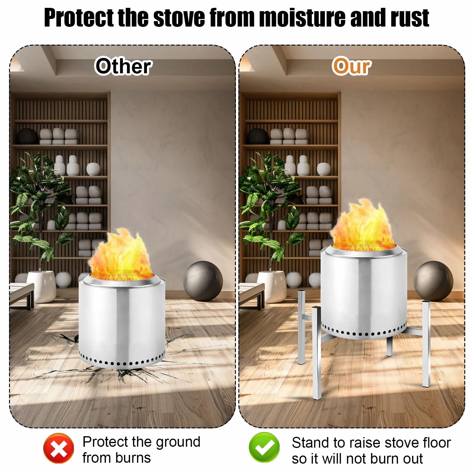 Stojak na Palenisko Stal Nierdzewna 38-68cm Akcesoria do Kominka Zewnetrznego Solo Stove Yukon
