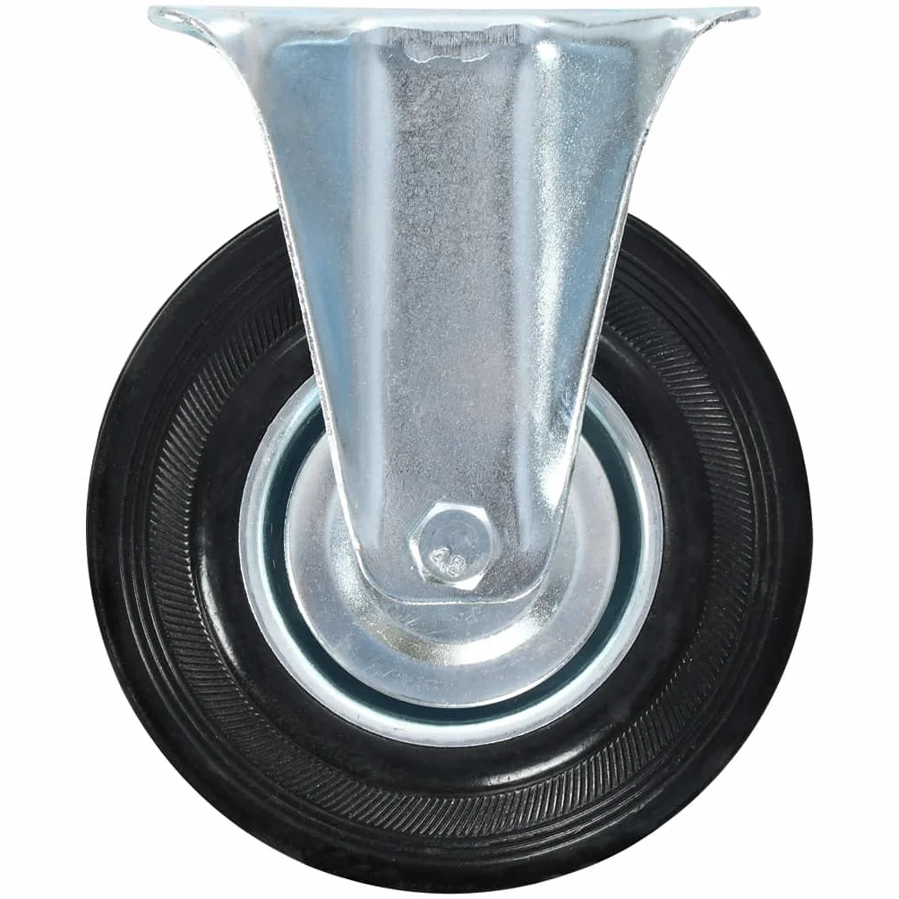 Gumowe kółka zestaw 4 szt. 125 mm z ramą cynkową 100 kg na rolkę, 2 kółka skrętne, podwójny hamulec 100 x 80 mm, do warsztatu, magazynu, wózka transportowego