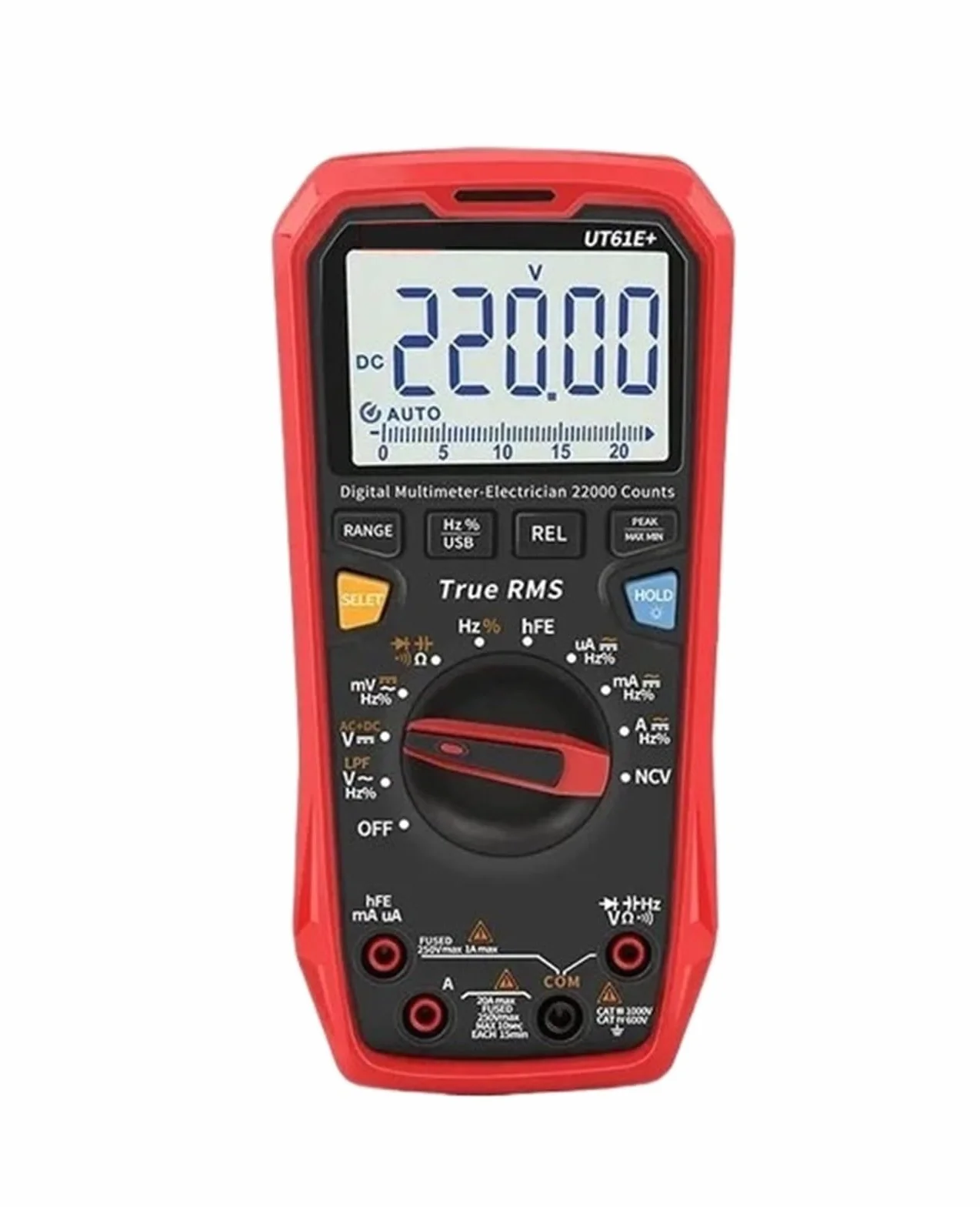 UT61E+ Cyfrowy wyświetlacz Inteligentny multimetr True RMS Wysoka precyzja 1000 V AC DC Tester napięcia 22000 zliczeń Miernik prądu