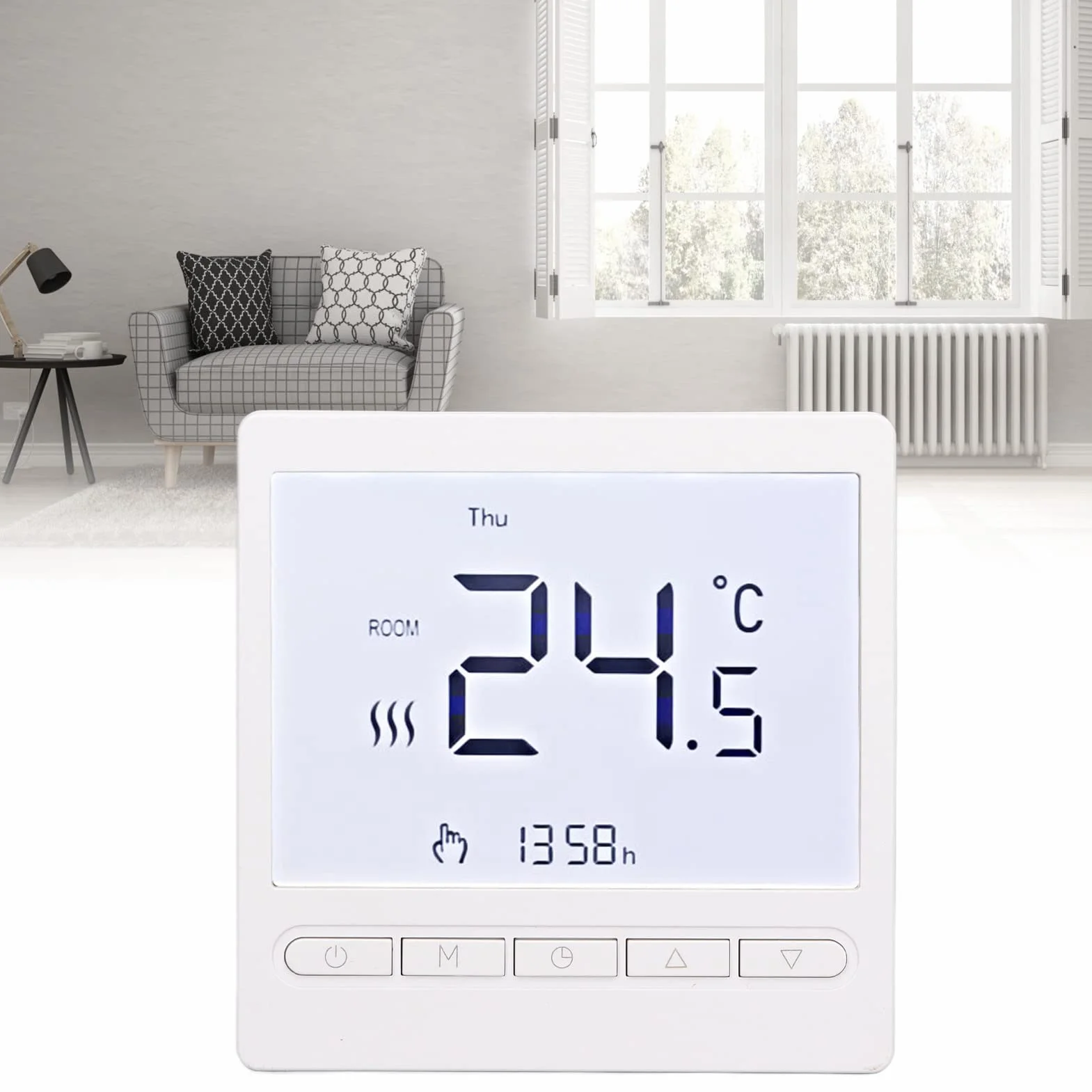 Inteligentny Termostat Domowy Inteligentny Termostat Grzewczy do Wody Ogrzewanie Elektryczne Piec ścienny 220V Duży Wyświetlacz LCD