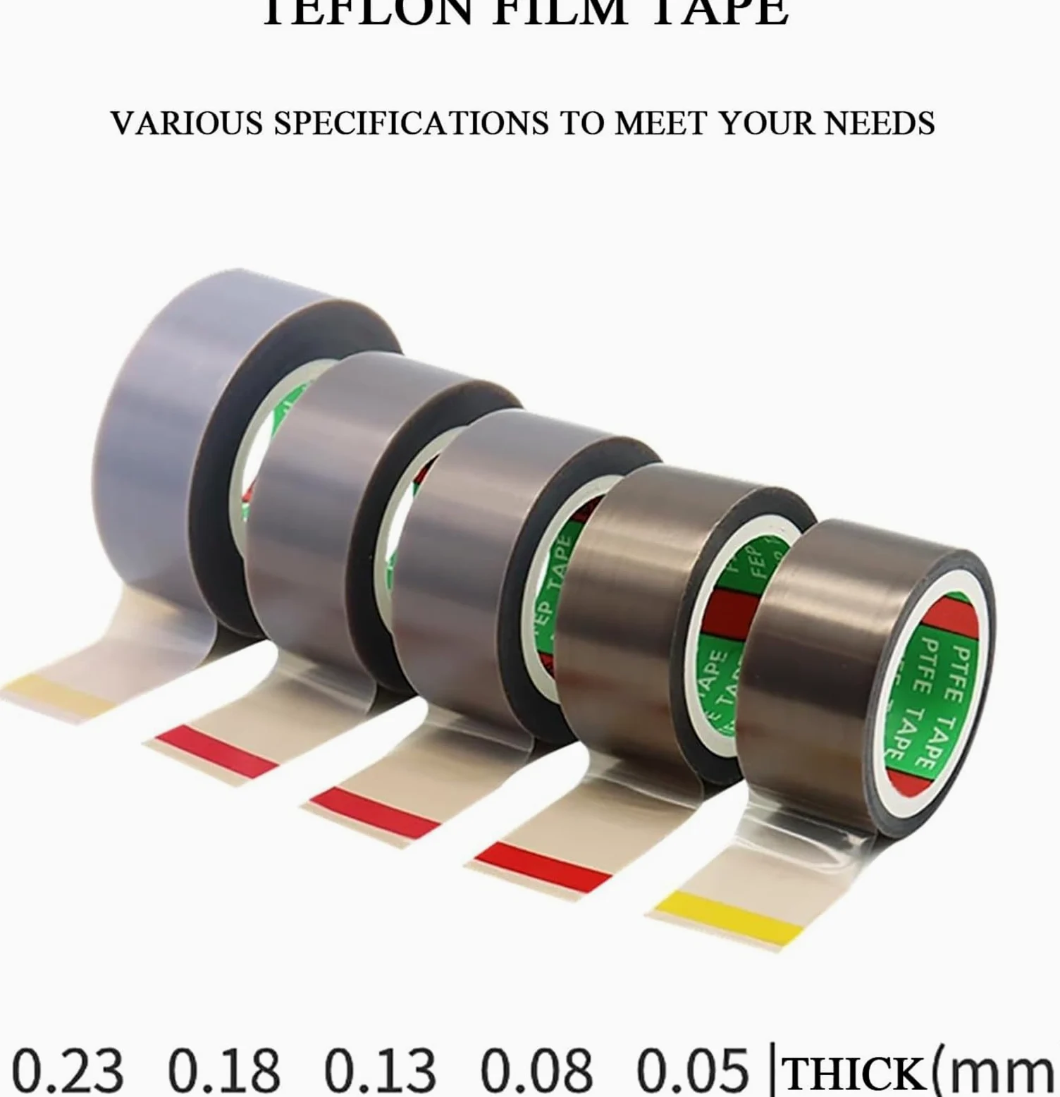 Wysokotemperaturowa izolacyjna taśma teflonowa, grubość 0,5 mm, szerokość 25-40 mm, klej PTFE do maszyn do pakowania próżniowego w przemyśle elektrycznym, długość 10 metrów(38mm)