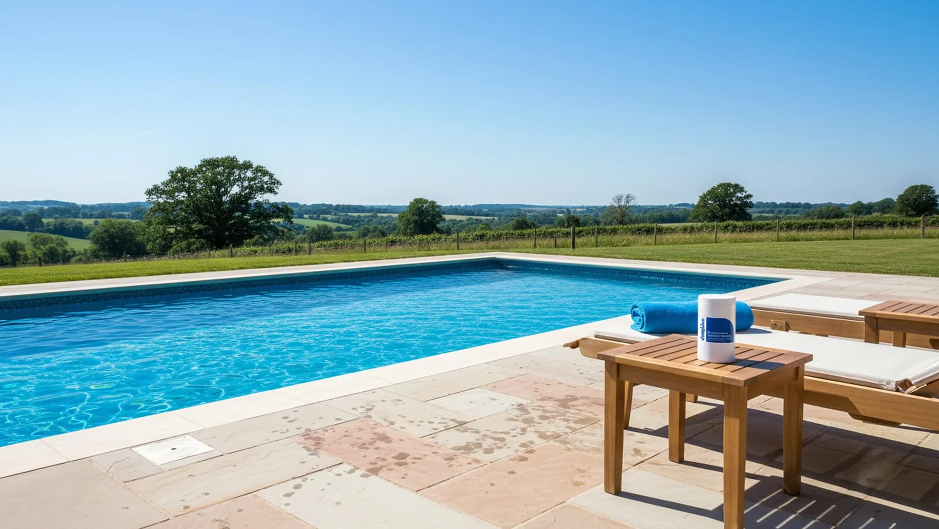 Deep Blue - Stabilised Chlorine Granules 1kg Neutral PH | Suitable for Pools, Spas, and Hot Tubs Granular | Made in UK | Swimming Pool & Spa Water Care
