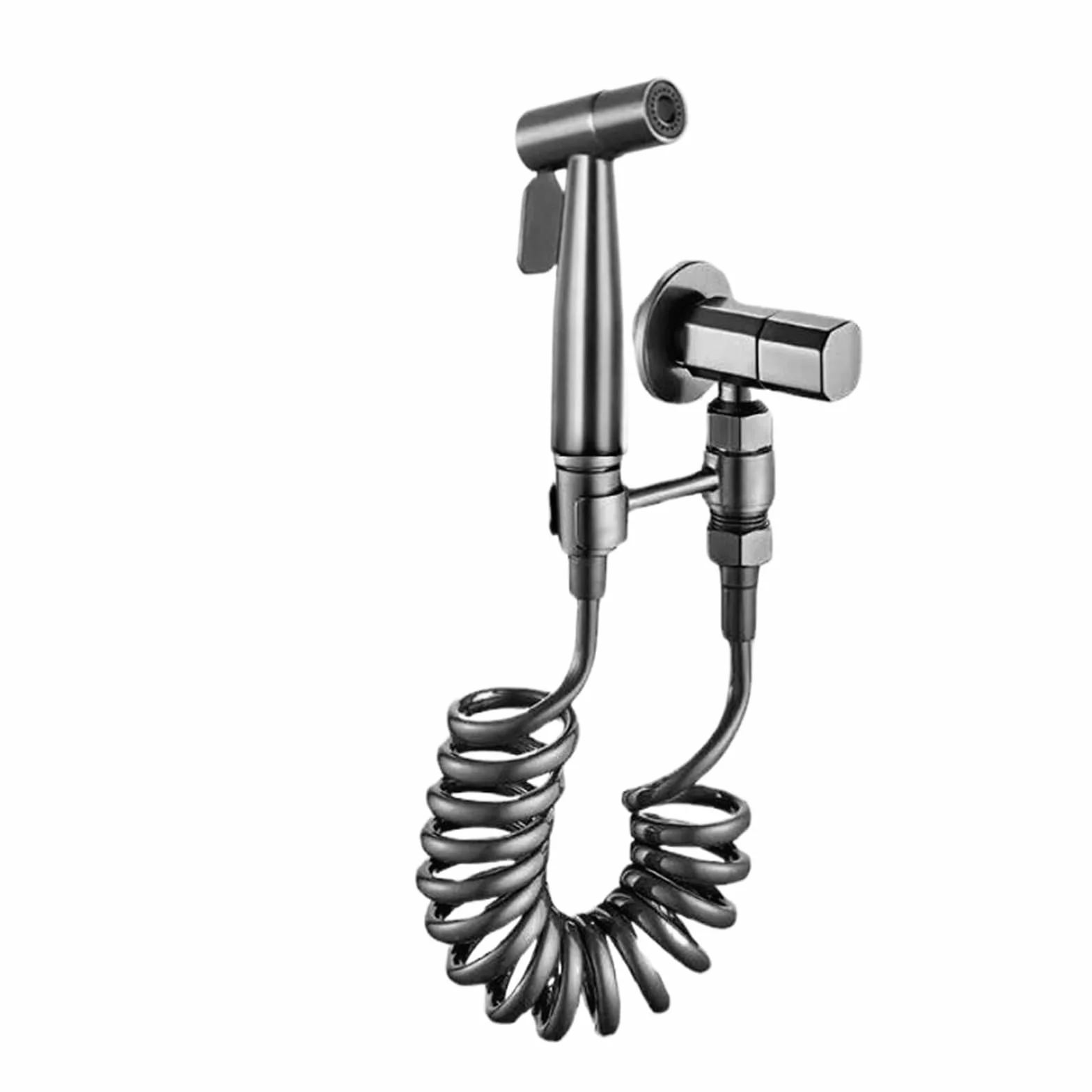 TTDGYYXW Gunmetal Grey Bidet Zestaw toaletowy Douche Szczotkowana głowica prysznicowa Miedziany zestaw zaworów Bateria strumieniowa