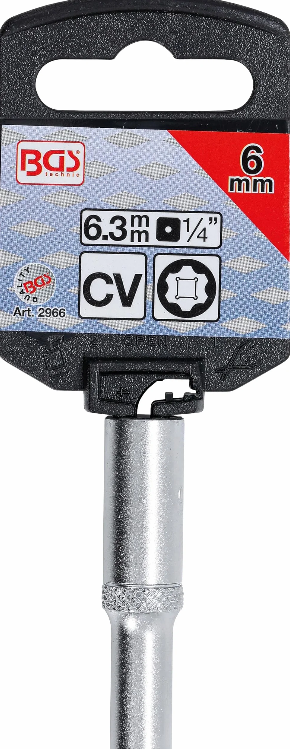 BGS 2966 | Nasadka klucza Super Lock, głęboka | 6,3 mm (1/4") | 6 mm