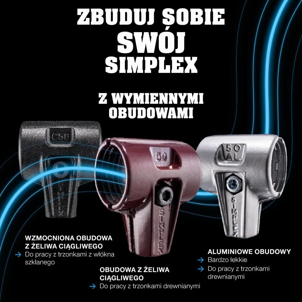 Obuch do młotka z miekkim bijakiem SIMPLEX, obuch Superpłastik 30mm HALDER