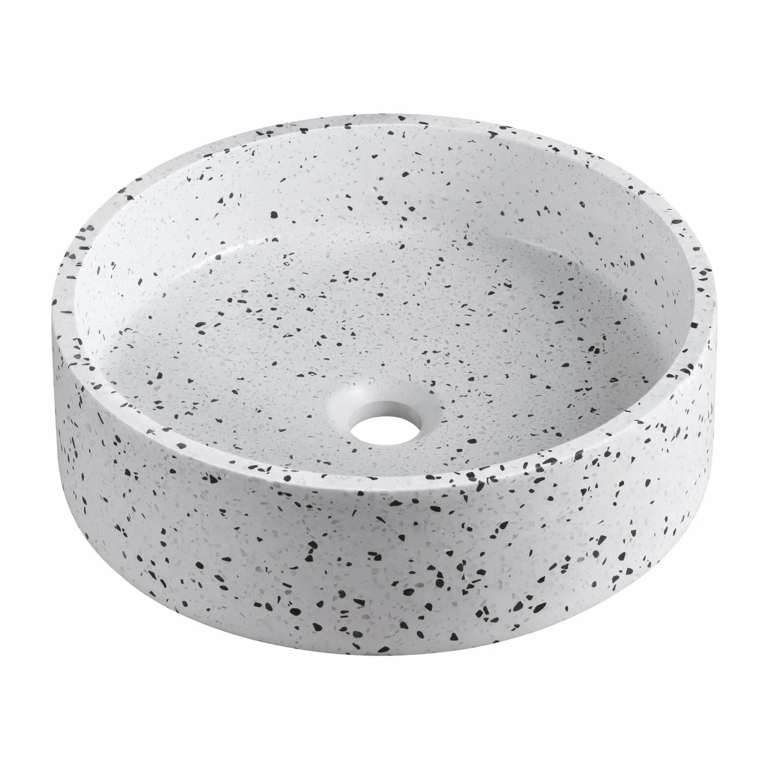 Okrągły umywalka z lastryko biały D38cm Mila