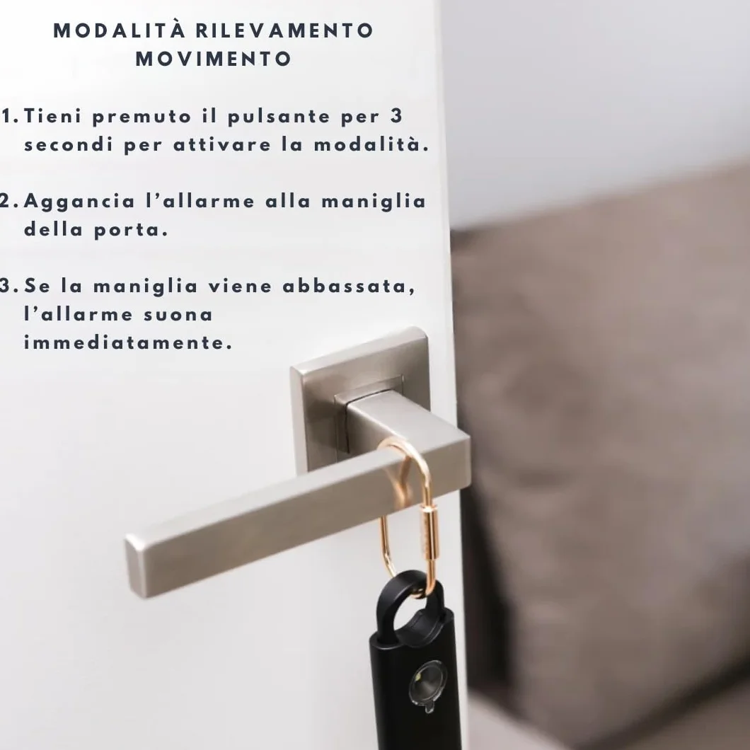 VOLTEK gwizdek i alarm osobisty (niebieski) kobieta obrona + detektor samoobrony drzwi i okien, alarm, mini autonomiczny + gwizdek osobisty awaryjny potężna lampa 135 dB, USB-C, przewodnik