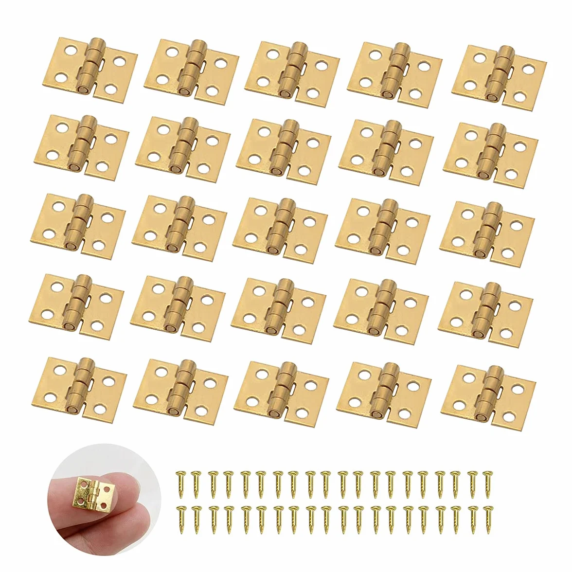 50 szt. mini zawiasy małe zawiasy do rzemiosła DIY miniaturowy zawias do drzwi vintage składane zawiasy doczołowe