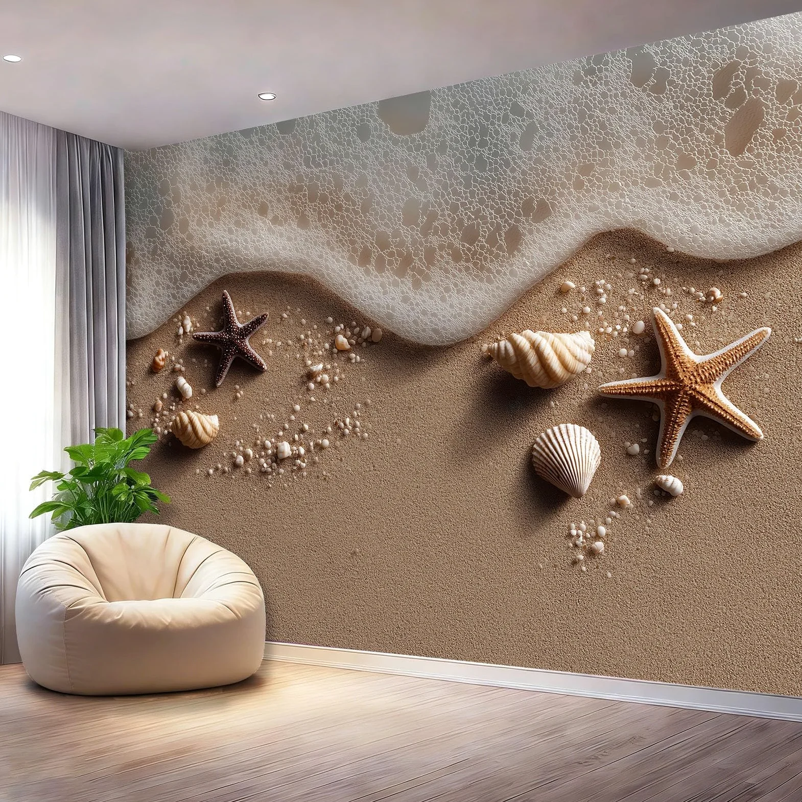 Fototapeta Natura Rozgwiazdy Morskie Muszle Plaża Tapety Murale Brązowy Fotografia Plakat Do Sypialni Salon Tv Ściana 350 x 256 cm