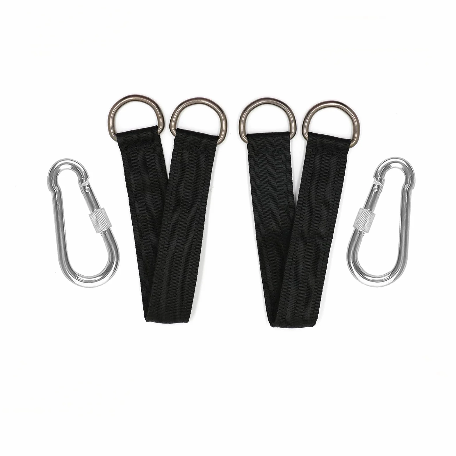Swing Hanging Kit, 2 sztuki, 30 cm, mocowanie hamaka, mocowanie huśtawki, z 2 karabińczykami do dużych obciążeń i pierścieniami D do huśtawek i hamaków