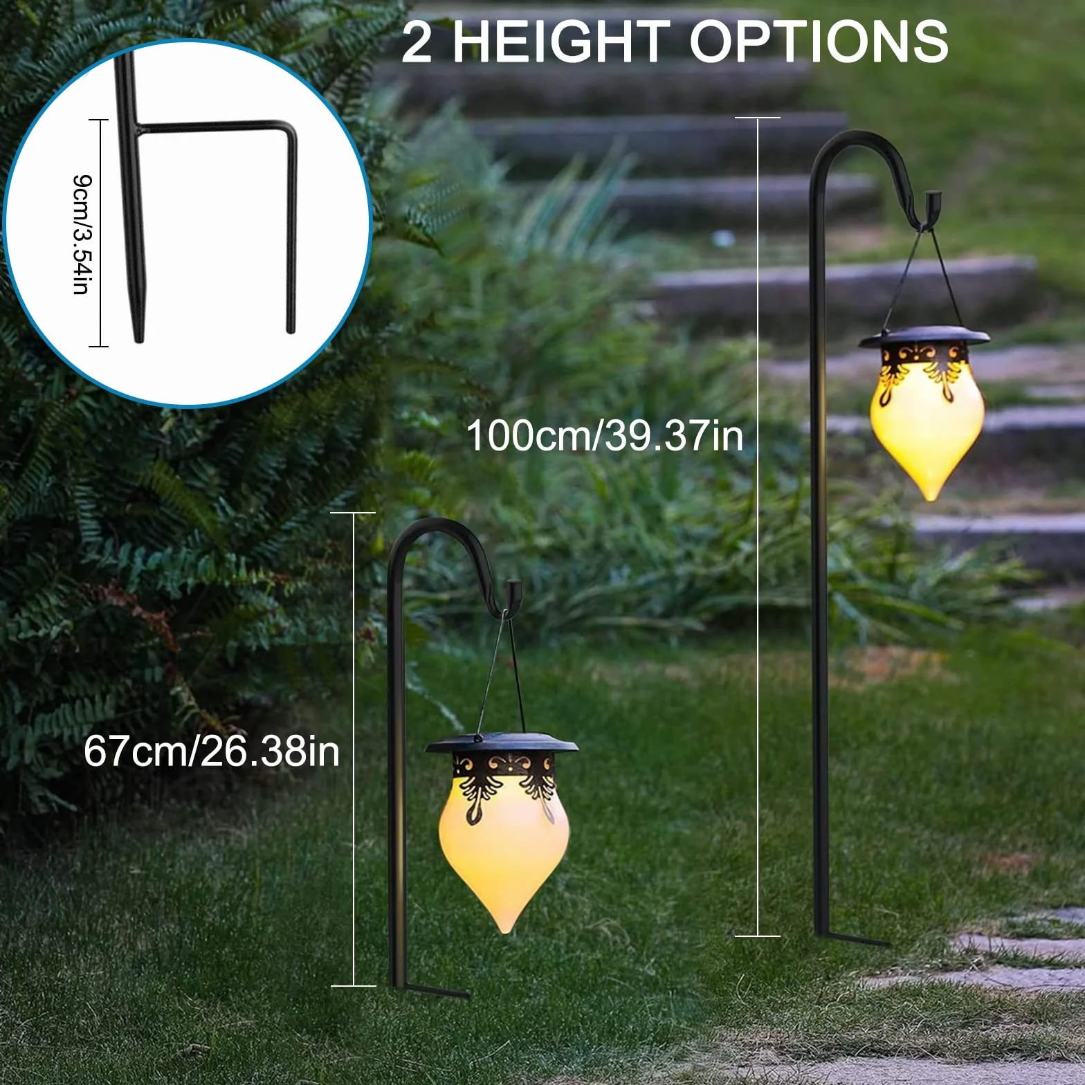 Haczyk do pasterza ogrodowego 100 cm żelazne haczyki do lamp słonecznych kosze na kwiaty