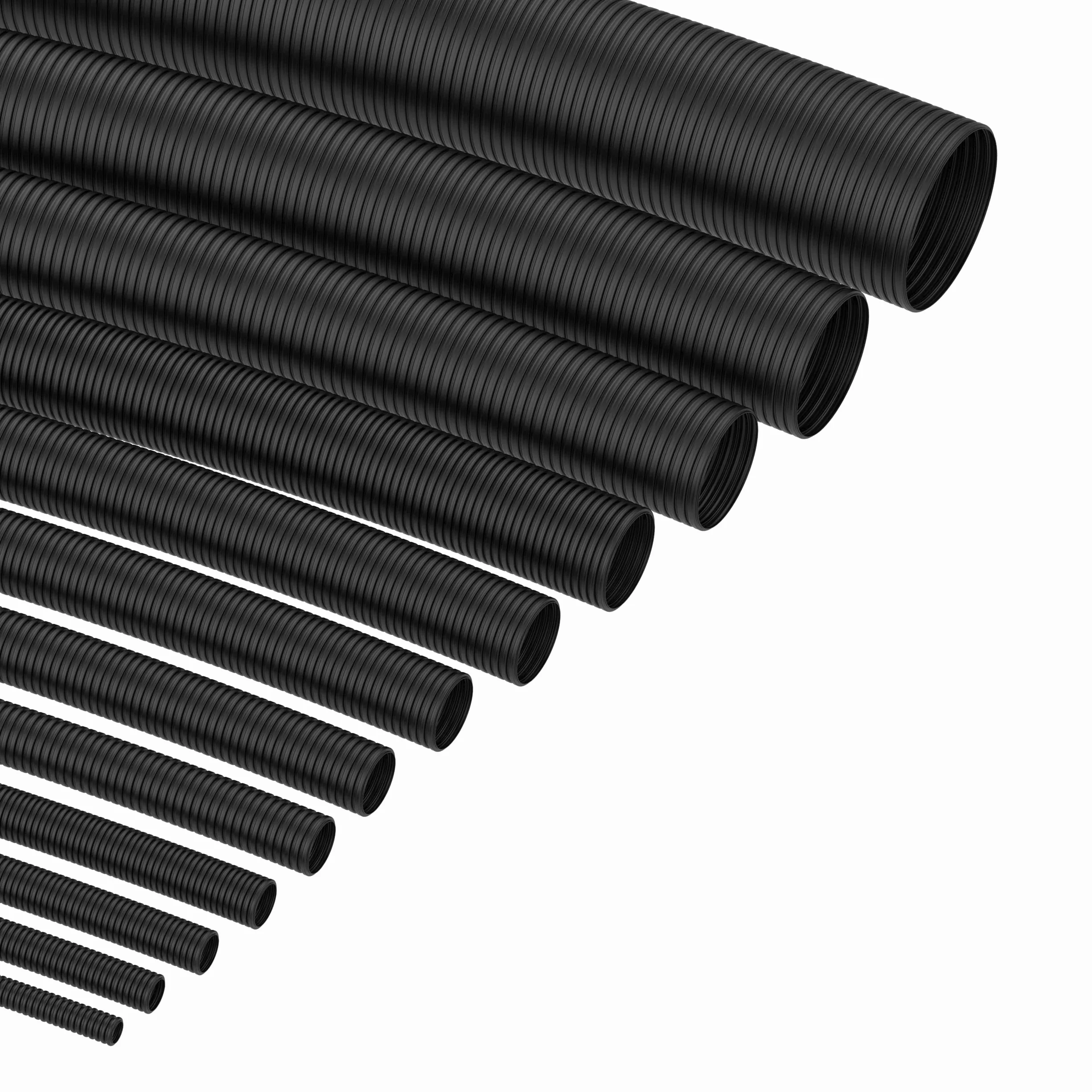 AUPROTEC Osłona do zarządzania przewodem, 2 m, średnica wewnętrzna 19 mm, polipropylen, czarna