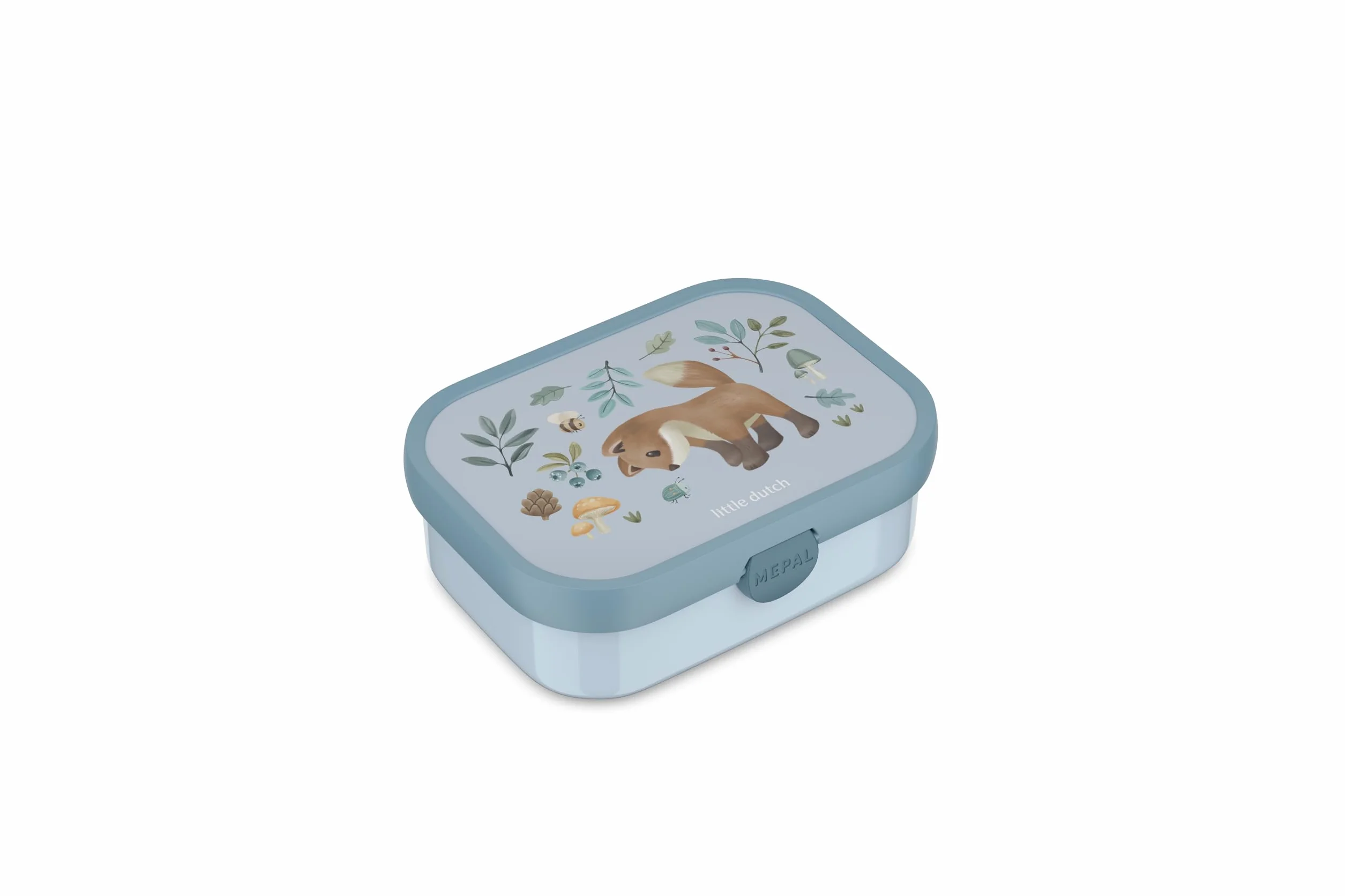 Mepal Pudełko na Lunch dla Dzieci Campus Little Dutch, Pudełko Bento, Pudełko na Przekąski Z Zapięciem na Klips, Bez BPA, Nadaje się do Mycia w Zmywarce, 750 ml, Forest Friends
