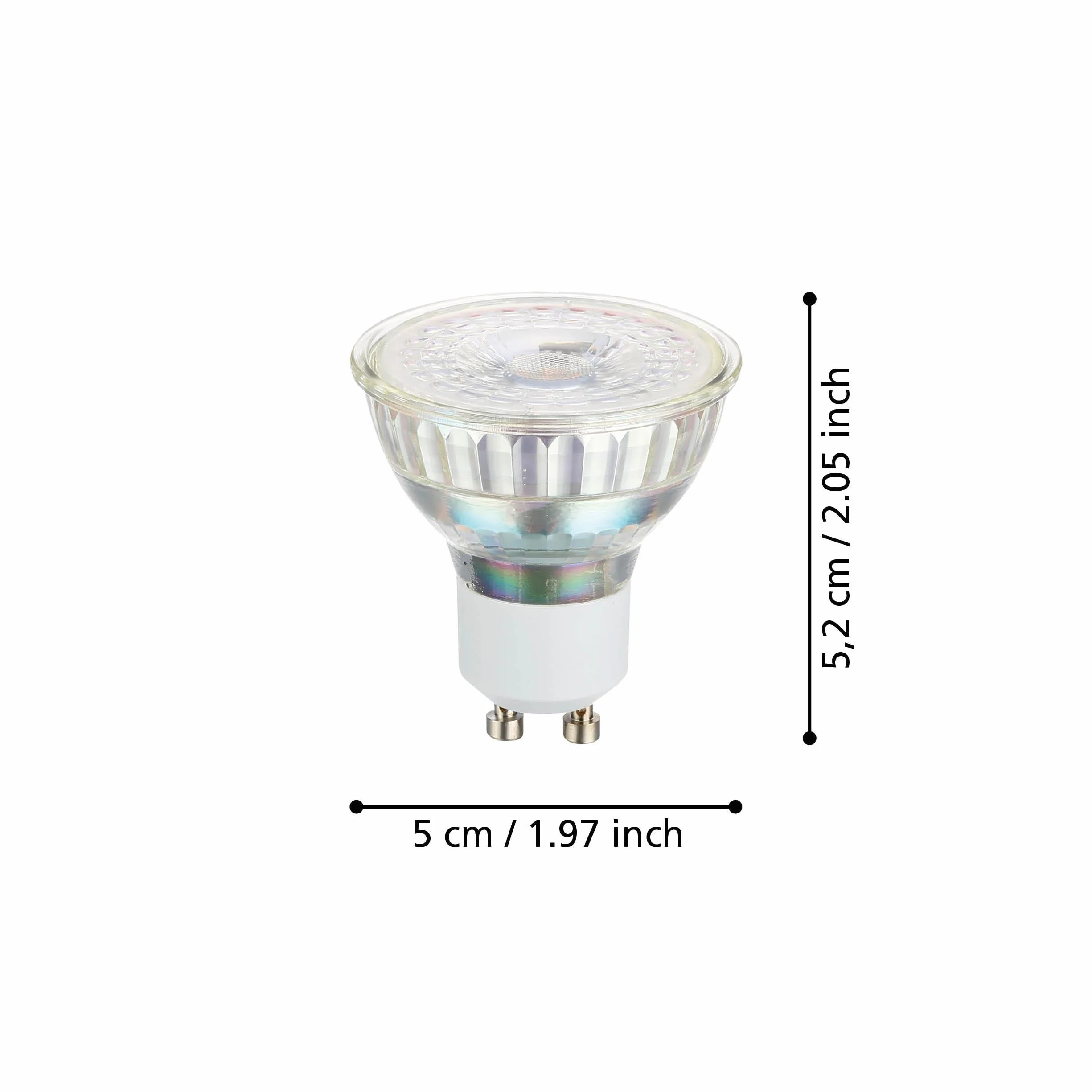 EGLO GU10 LED, zestaw 2 spoty, reflektor po 3 Watt każdy (odpowiednik 36 Watt), 240 Lumen, światło ciepłe białe, 3000k, trzpień żarówki, Ø żarówki 5 cm