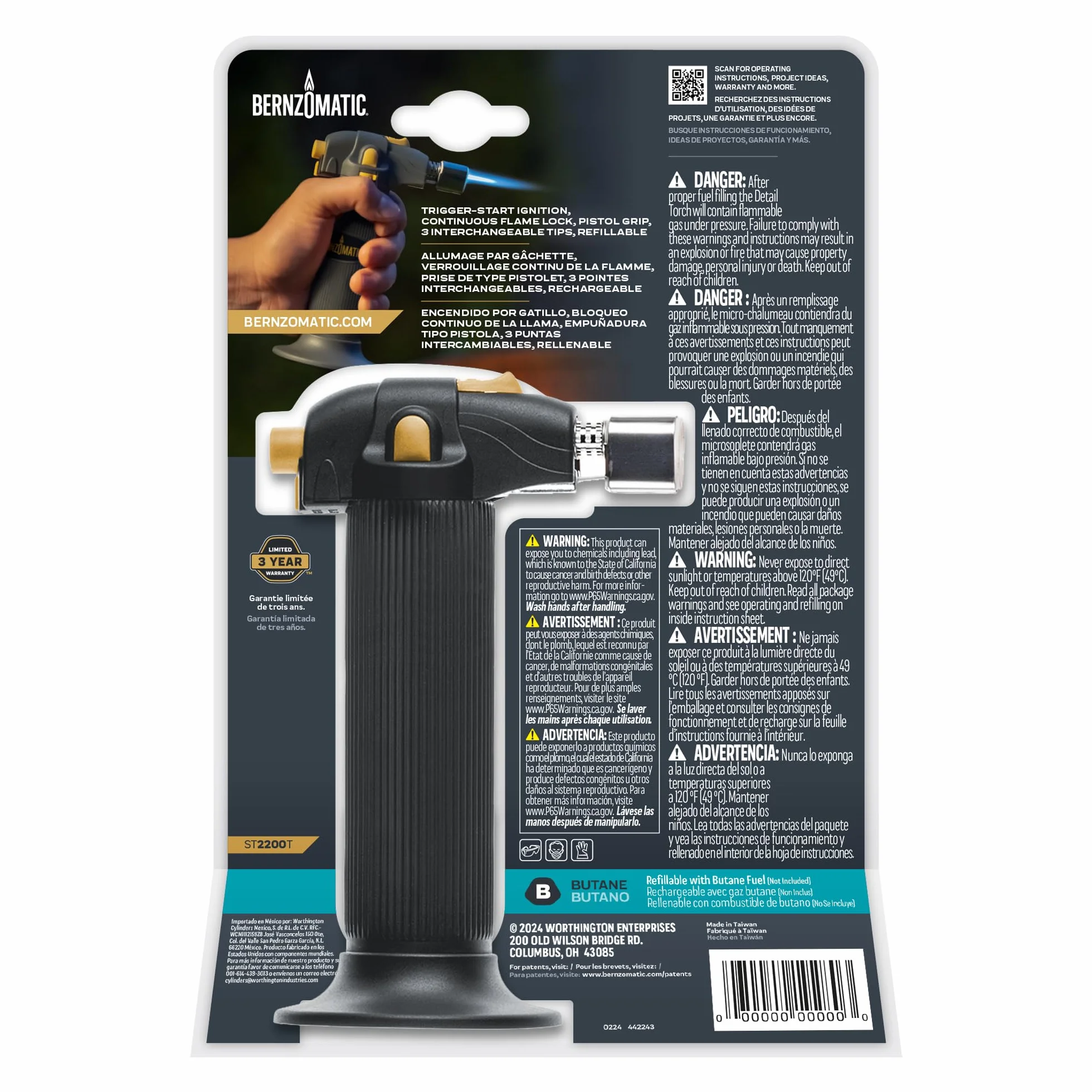 Bernz-O-Matic St2200T Mikropłomień Butane Torch Kit