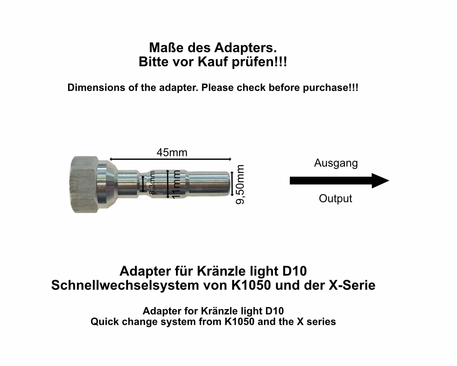 Adapter Kranzle K 1050 D10 na D12, szybkozłączka, przejście do serii Hobby do profesjonalnej Kranzle, kompatybilny z K 1050 P TS T XA15 XA17, mosiężny