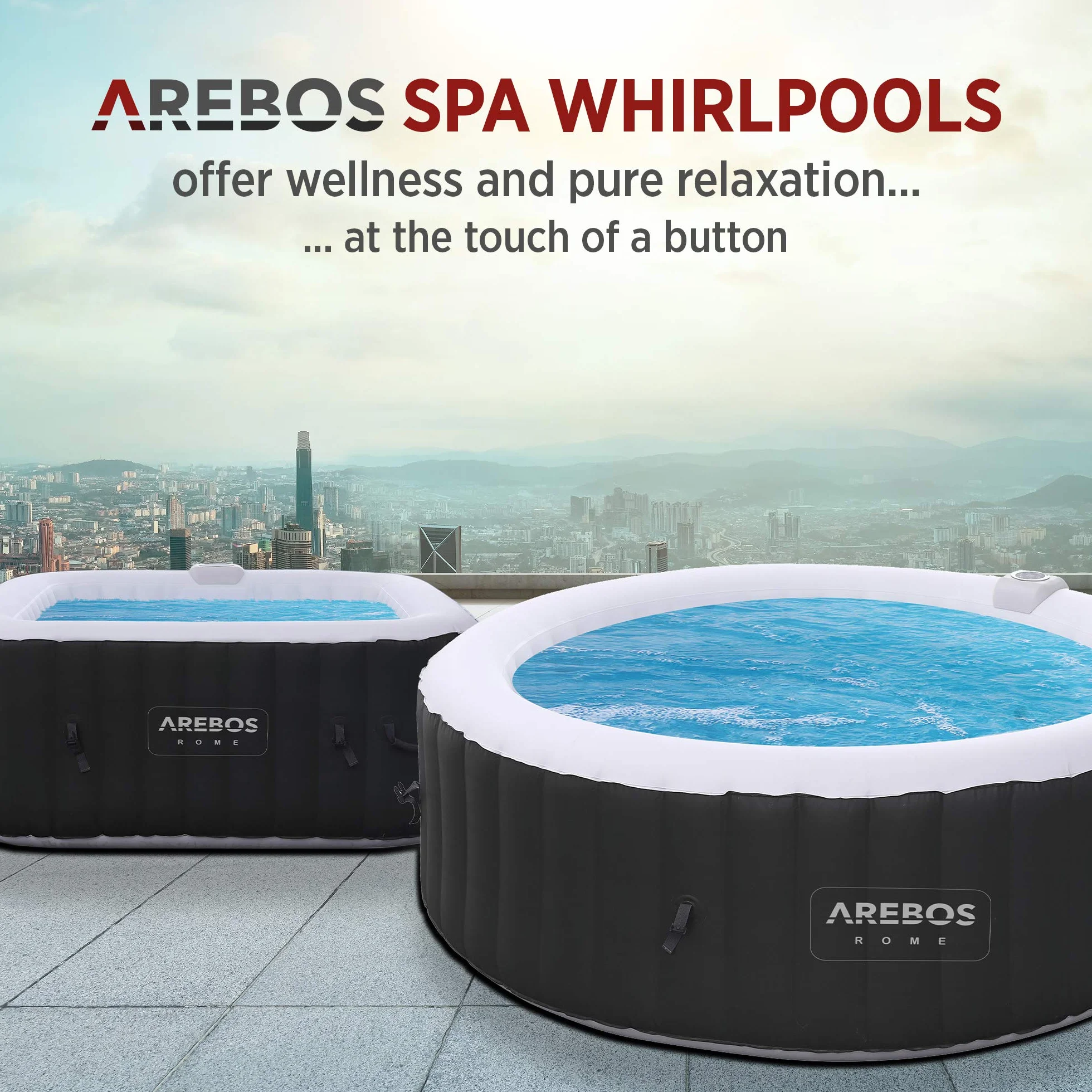 Arebos Zestaw Comfort 2 poduszki na szyję wodoodporny Pianka PU Biały