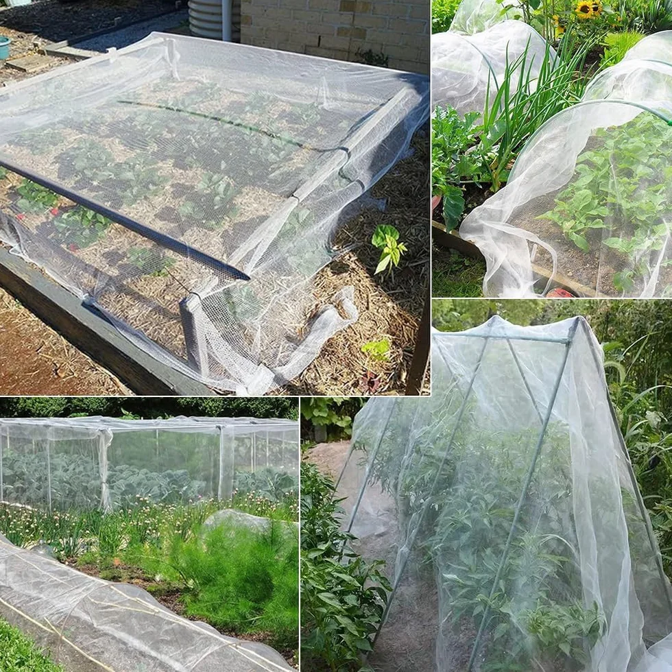 Siatka przeciw owadom, siatka chroniąca rośliny, 3 x 15 m, siatka chroniąca przed owadami, może być używana na zewnątrz na kemping, ochrona roślin, warzyw i owoców, kwiatów